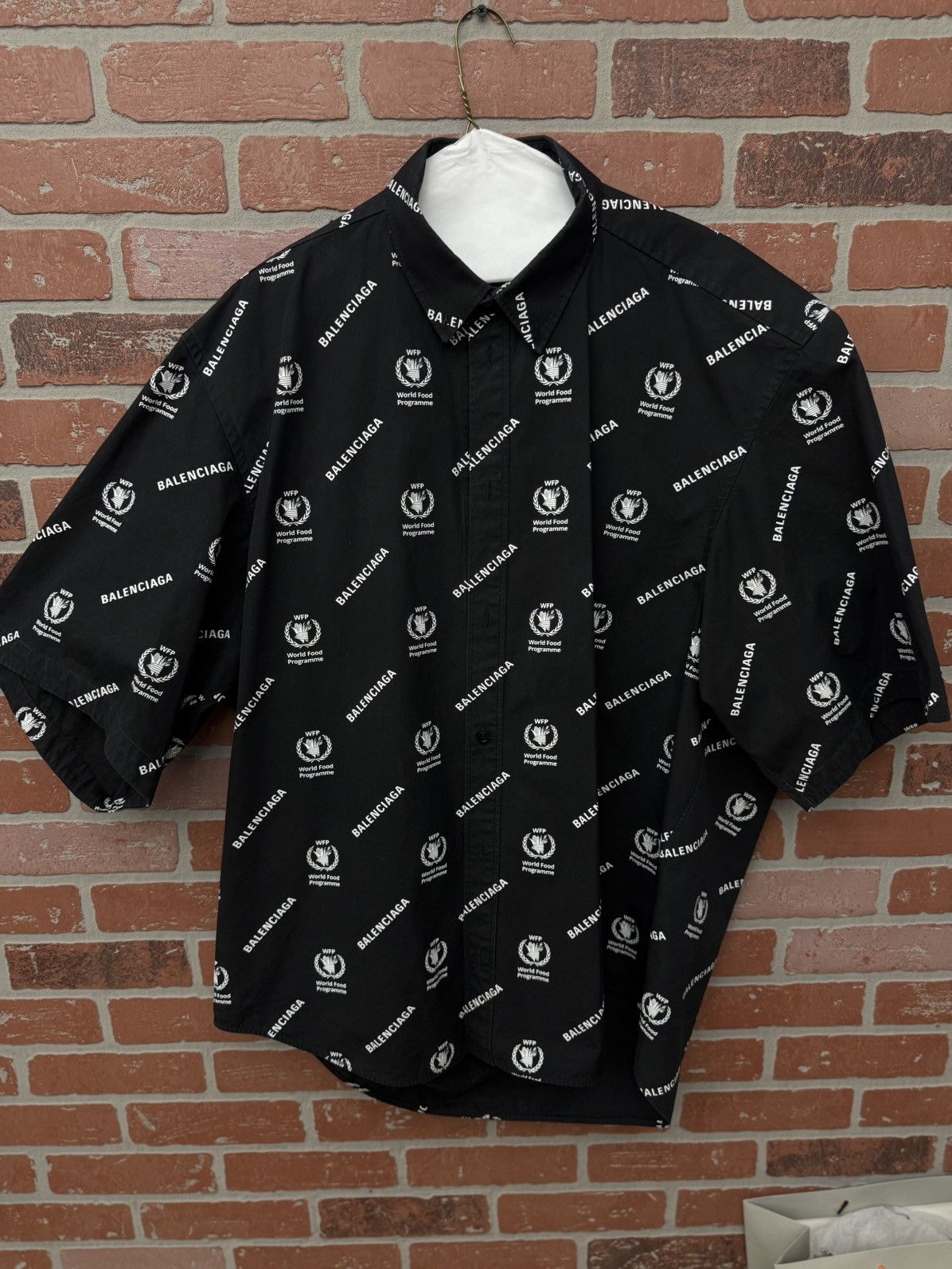 Balenciaga Balenciaga Button Up Tee Shirt Size 41 All Over Logo Size US S / EU 44-46 / 1 - 2 Thumbnail