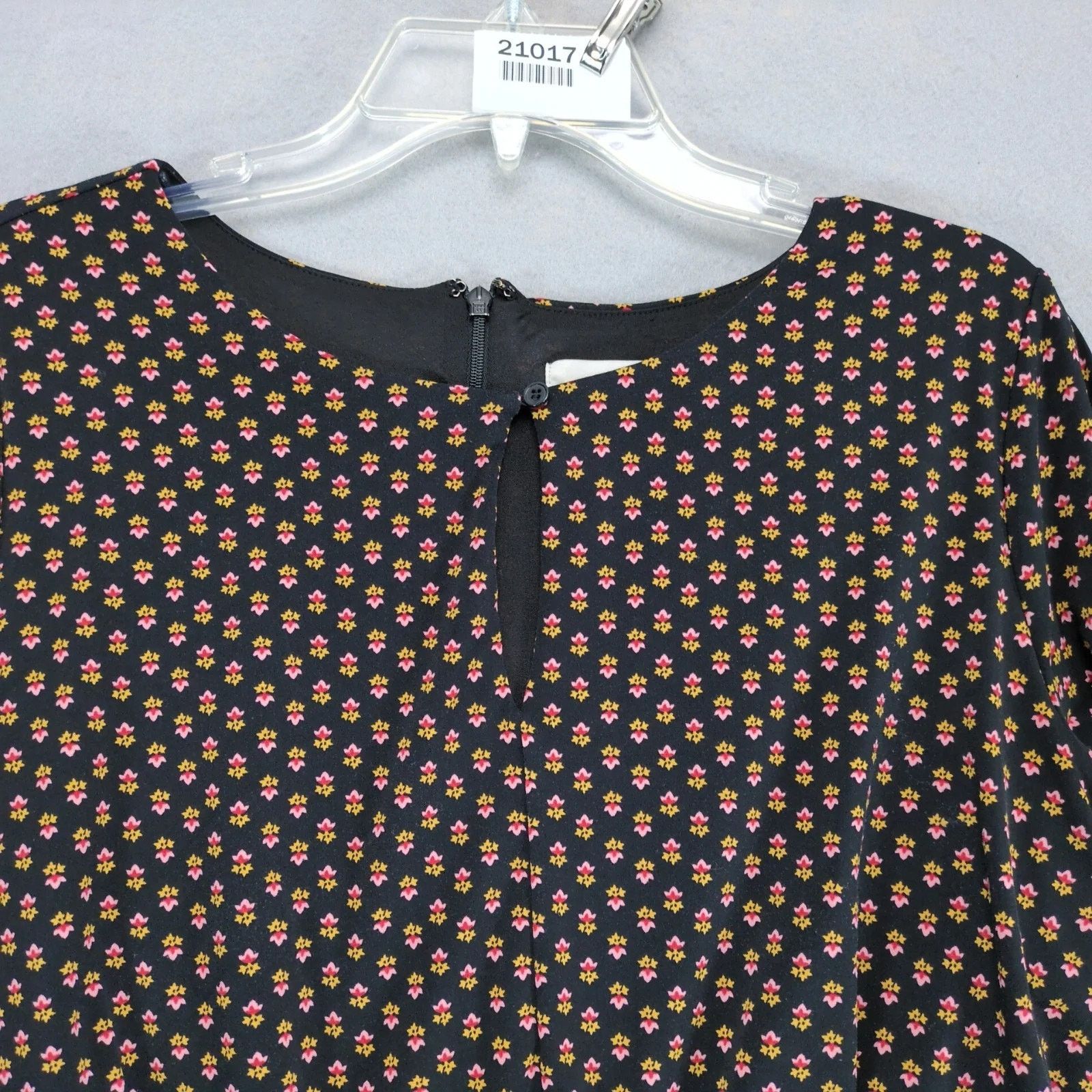 Loft Loft Floral Black Blouson Dress Sz 8 Keyhole Neck Long Slv Size M / US 6-8 / IT 42-44 - 10 Thumbnail
