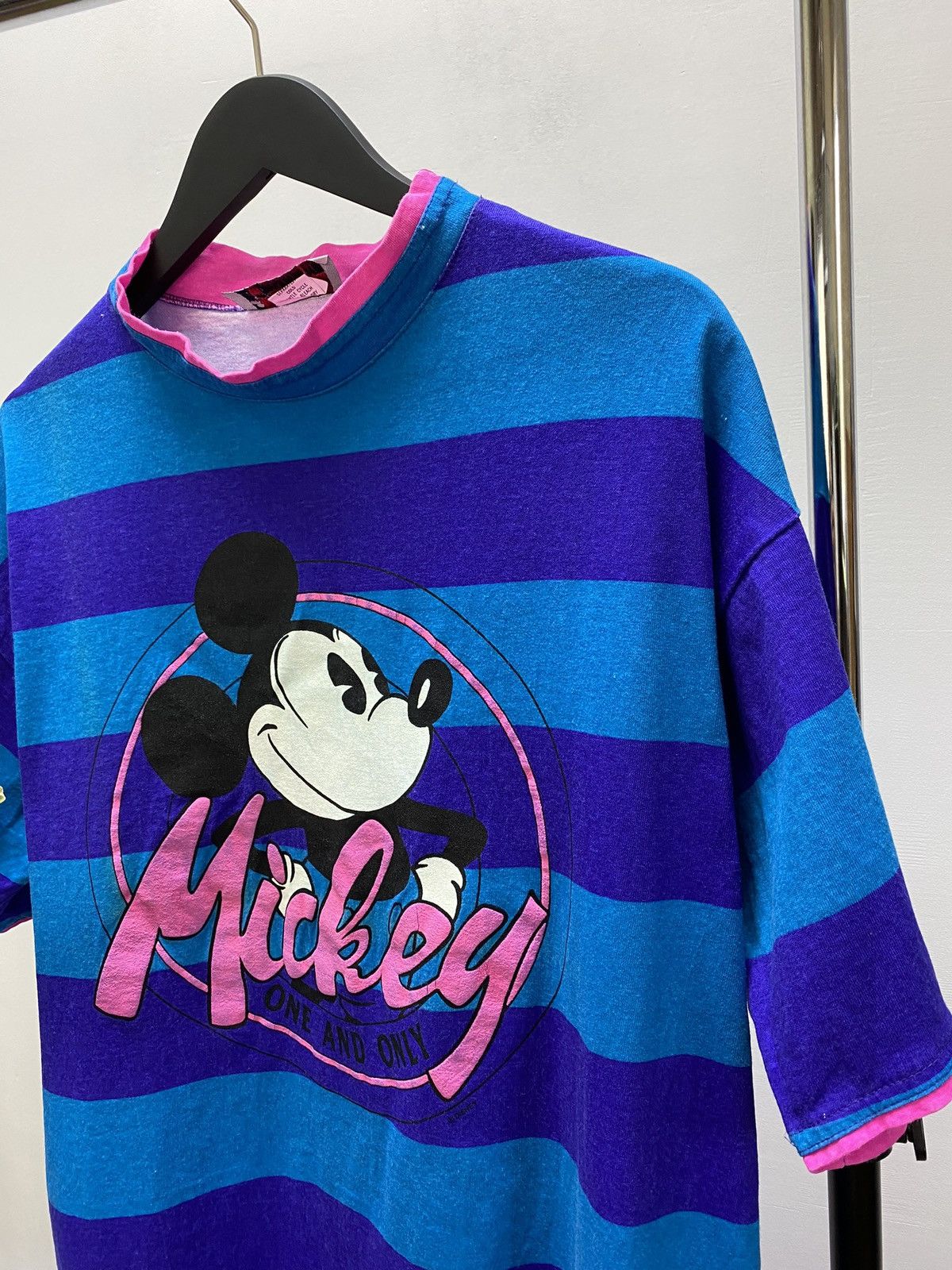 Disney Vintage 90s Disney Mickey Mouse Striped T Shirt USA Size US M / EU 48-50 / 2 - 4 Thumbnail