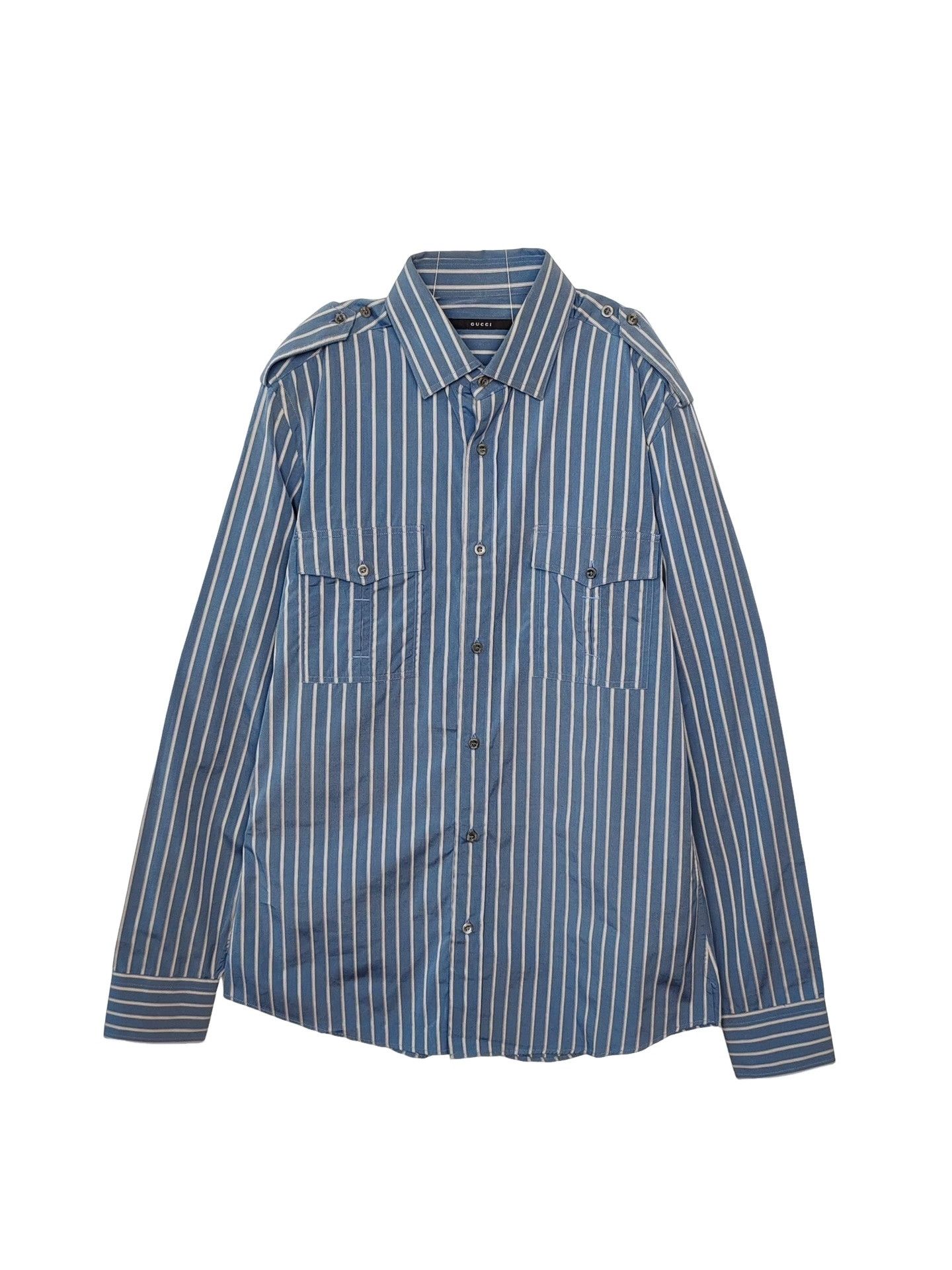 Gucci Gucci Striped Button Up Shirt Size M Size US M / EU 48-50 / 2 - 1 Thumbnail