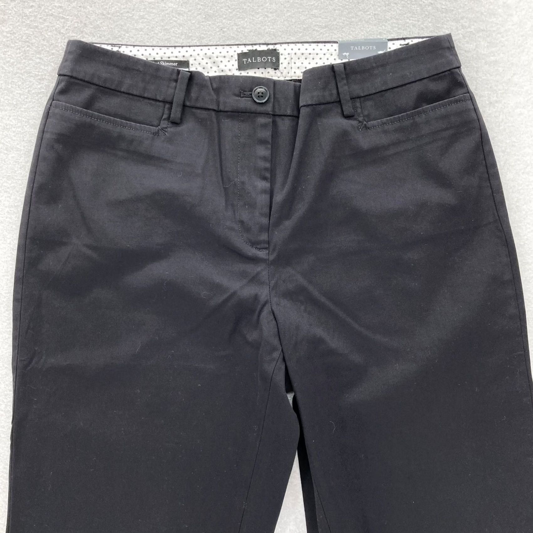 Talbots Talbots Skimmer Pants Women's 8 Black Stretch Fabric Slim Leg Cropped Regular Inseam 22 Size 30" / US 8 / IT 44 - 2 Thumbnail