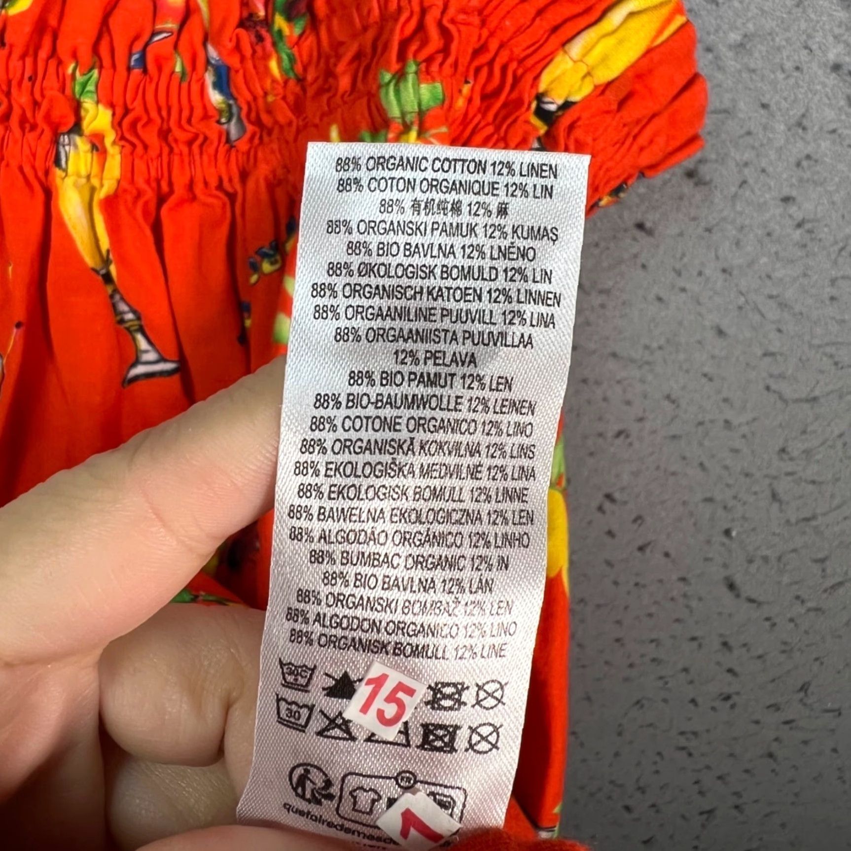 Vintage Damson Madder Dress Tropical Shirred Organic Cotton Orange A-Line Mini Sundress 12 Adult Womens Summer Party/Cocktail Womens Size XL / US 12-14 / IT 48-50 - 4 Thumbnail