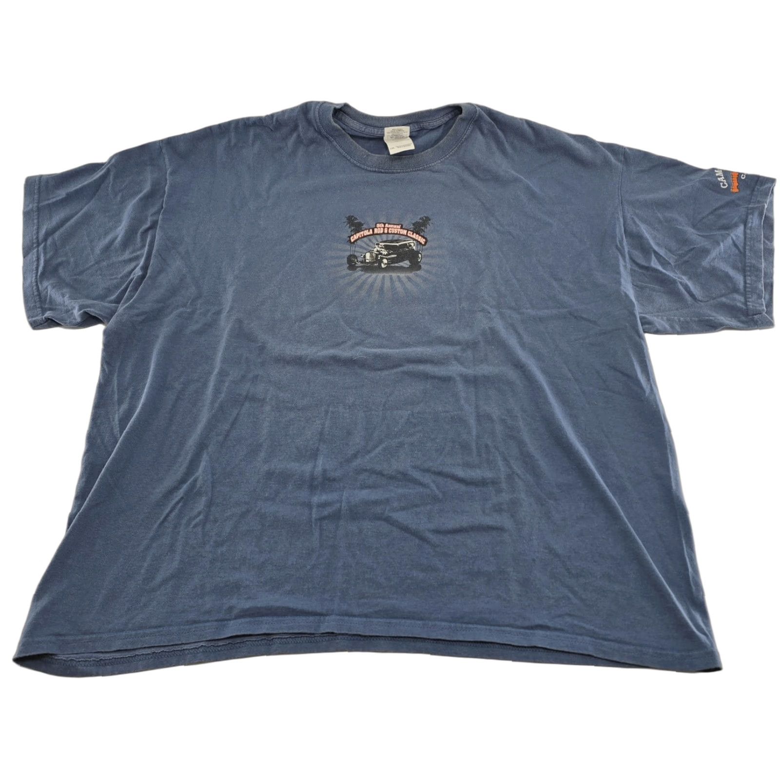 Vintage Vtg Capitola Rod & Custom Classic T Shirt 5th Annual Size 2XL Blue Front + Back Mens 90s N/A? Size US XXL / EU 58 / 5 - 1 Thumbnail