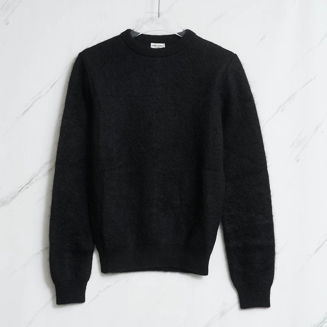 Saint Laurent Paris Saint Laurent Men's Black Crewneck Sweater Size US M / EU 48-50 / 2 - 1 Thumbnail