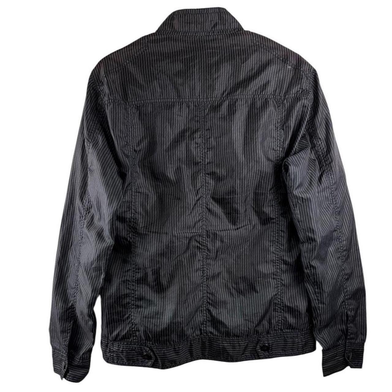 Heritage1981 Early 2000s Black Pinstripe Zip Up Lightweight Nylon Jacket Size US L / EU 52-54 / 3 - 2 Thumbnail