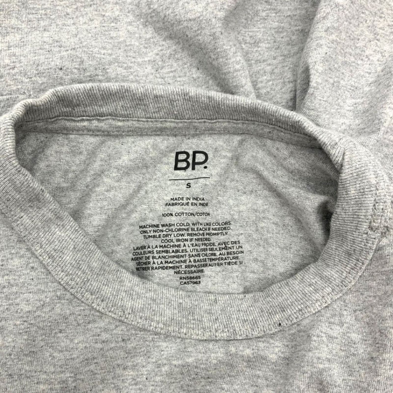 BP. BP 100% Cotton Grey Solid Cotton Crewneck T-Shirt Small Size US S / EU 44-46 / 1 - 6 Thumbnail
