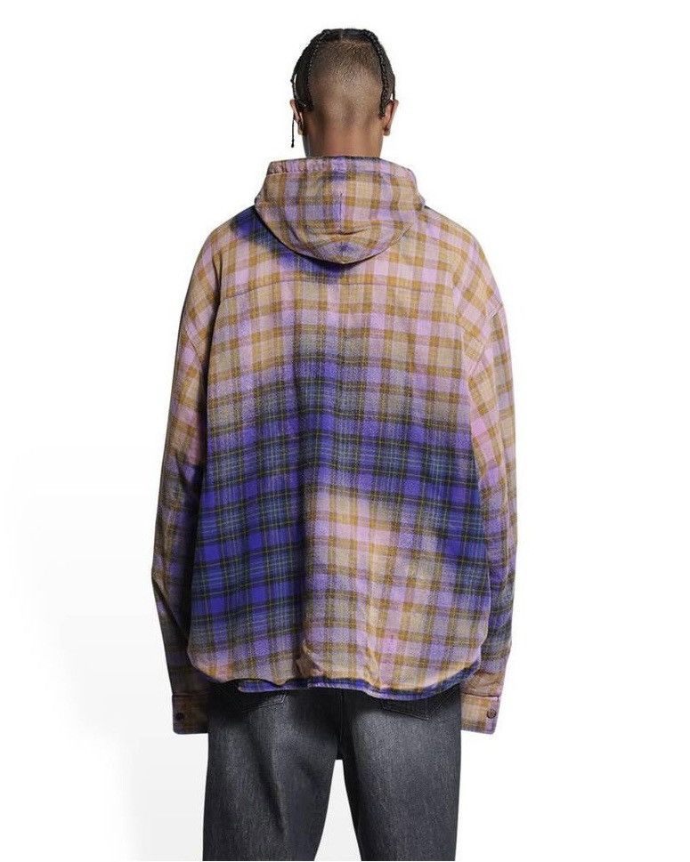 Balenciaga Oversized Bleach Blue/Yellow Padded Shirt Hooded Jacket Size US S / EU 44-46 / 1 - 11 Thumbnail