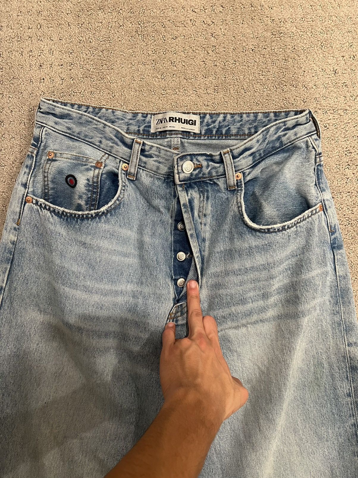 Rhude × Zara Zara Rhude Rhuigi Baggy Jean Size US 31 - 3 Thumbnail