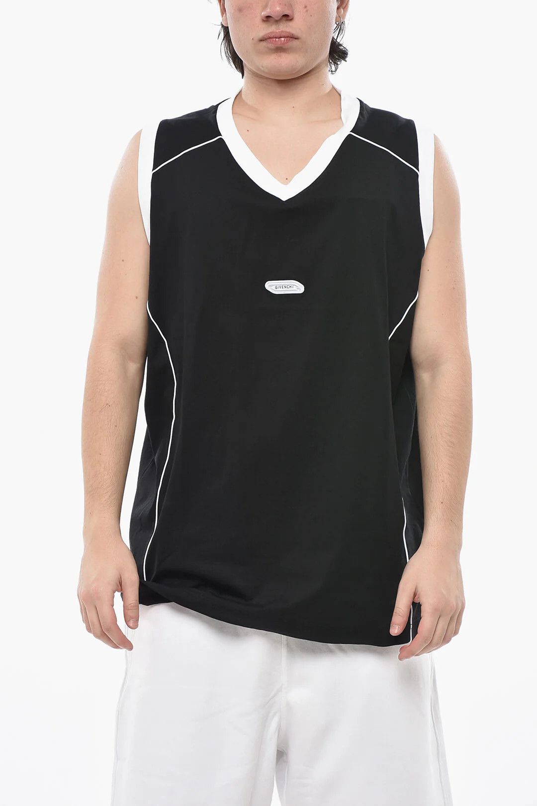 Givenchy og1mm0326 V-Neck Cotton Tank Top in Black Size US XXL / EU 58 / 5 - 1 Thumbnail