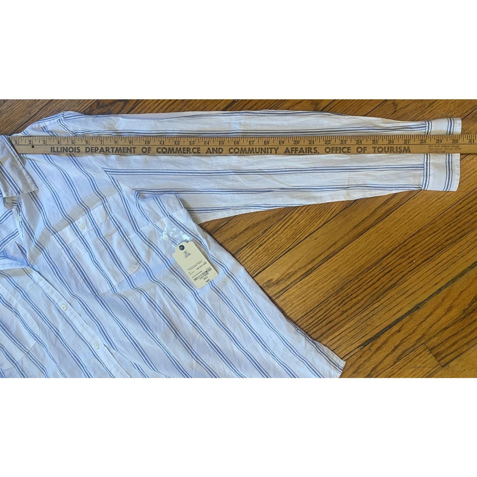 St. Johns Bay NWT St Johns Bay Button Up Stripe Shirt Womens XXLT Blue Size XXL / US 16-18 / IT 52-54 - 7 Thumbnail