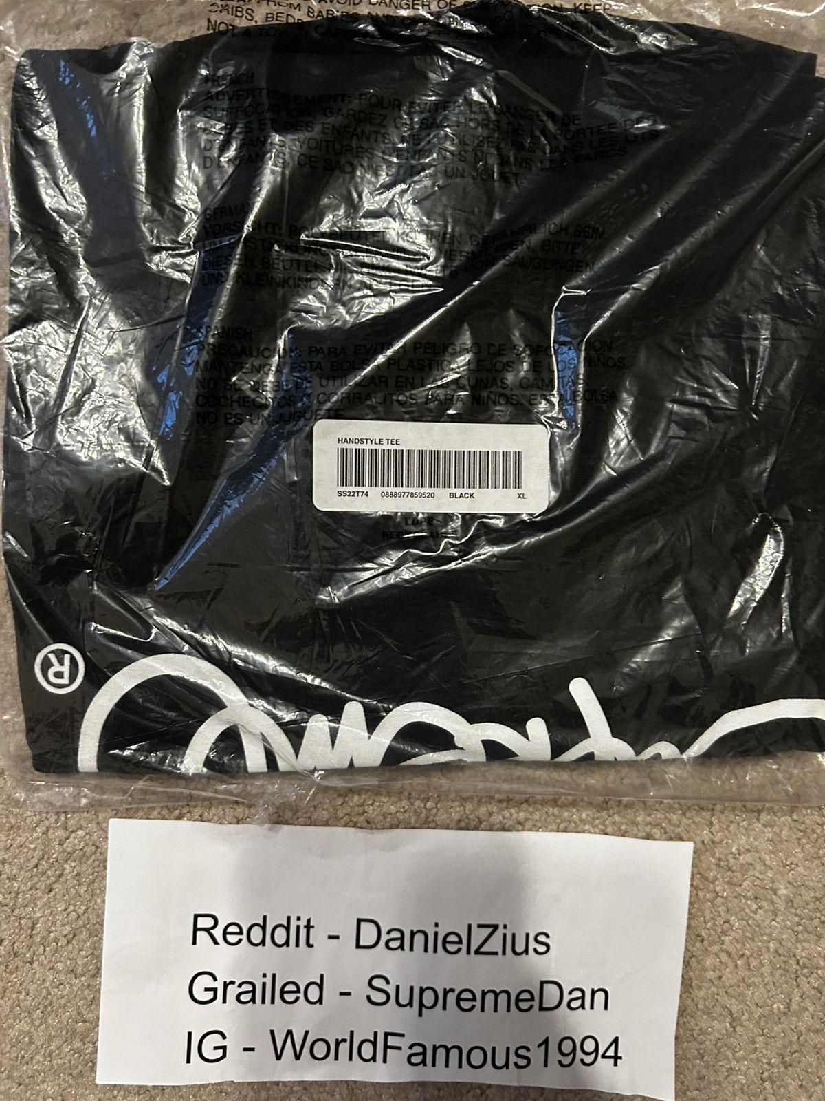 Supreme Supreme Handstyle Tee 'Black' Size US XL / EU 56 / 4 - 2 Thumbnail