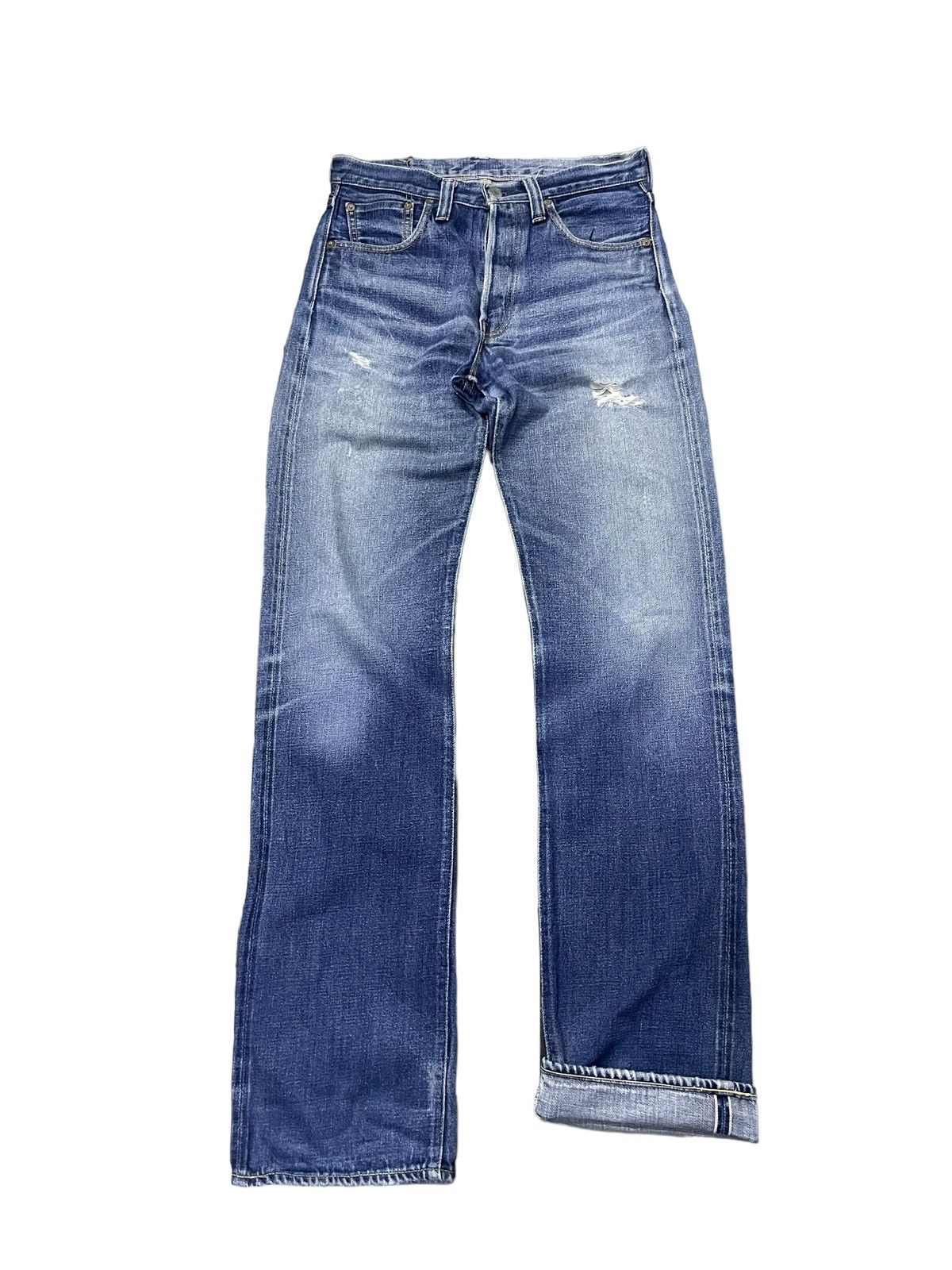 Levi's × Vintage Vintage Levis 505 Big E Selvedge Distressed Jeans Size US 30 / EU 46 - 1 Thumbnail