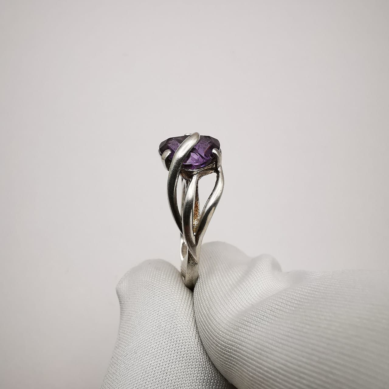 Sterling Silver × Vintage Vintage Ring 925 Sterling Silver Jewelry Purple size 7.5 Size ONE SIZE - 7 Thumbnail