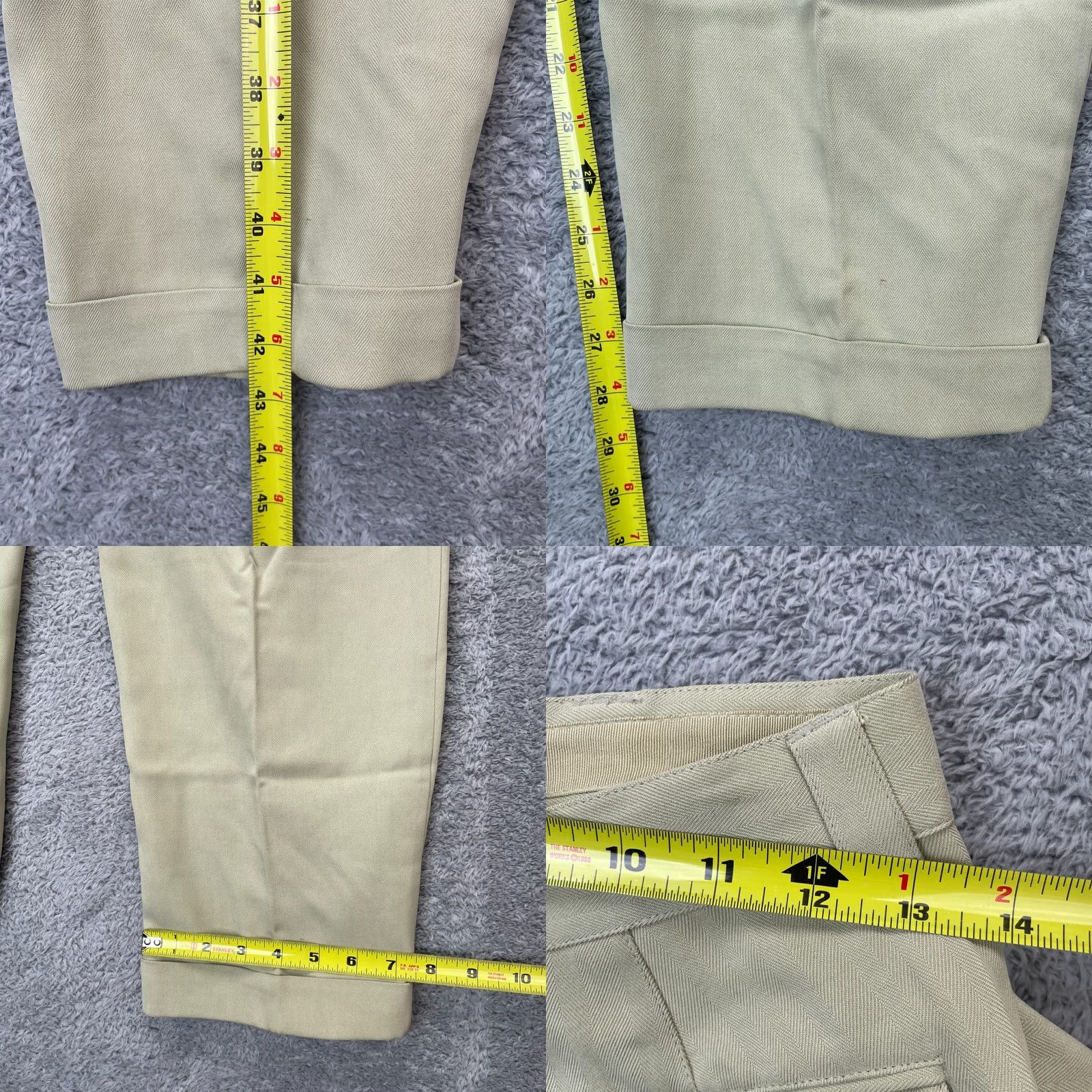 Tommy Bahama Tommy Bahama Pants Womens 8 Beige Silk Chino Straight Leg Hem Cuffed Pleated Front Zipper Button Size 30" / US 8 / IT 44 - 8 Thumbnail