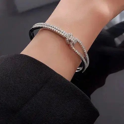 Jewelry Adjustable Shining Luxury Exquisite Geometric Bracelet in Silver, Women's