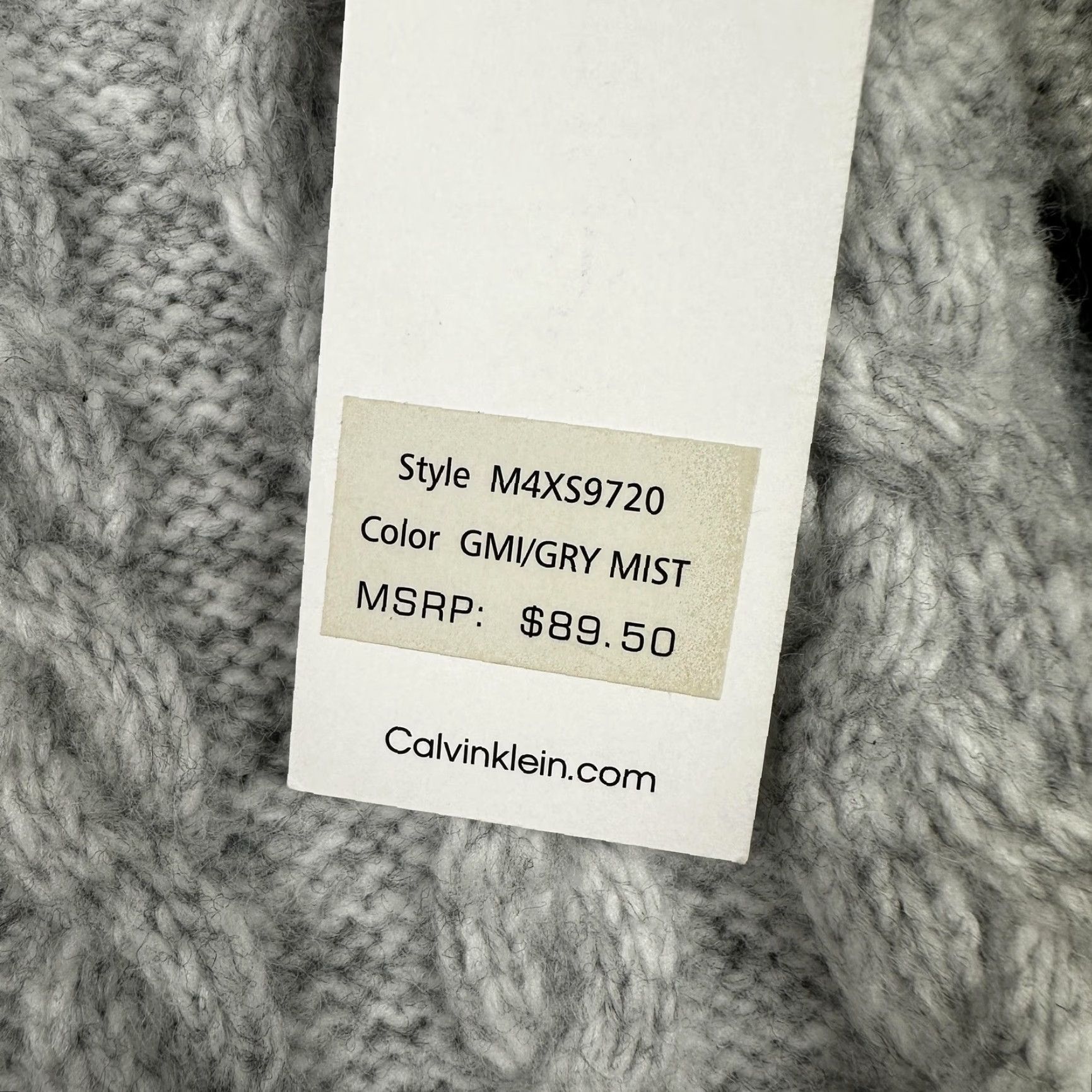 Calvin Klein Calvin Klein Sweater Womens Medium Gray Mist Cable Knit Pullover Mock Neck Soft Size M / US 6-8 / IT 42-44 - 2 Thumbnail