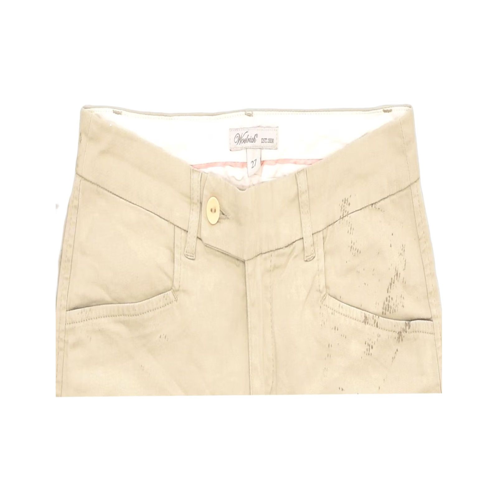 Vintage WOOLRICH Womens Capri Trousers Beige Cotton Size 30 L22 Size 30" / US 8 / IT 44 - 4 Thumbnail