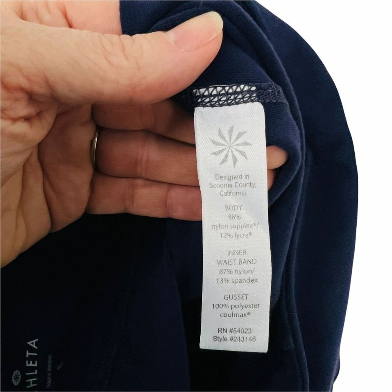 Athleta Athleta High Rise Chaturanga Tight Solid Blue Womens Small Size 26" / US 2 / IT 38 - 3 Thumbnail
