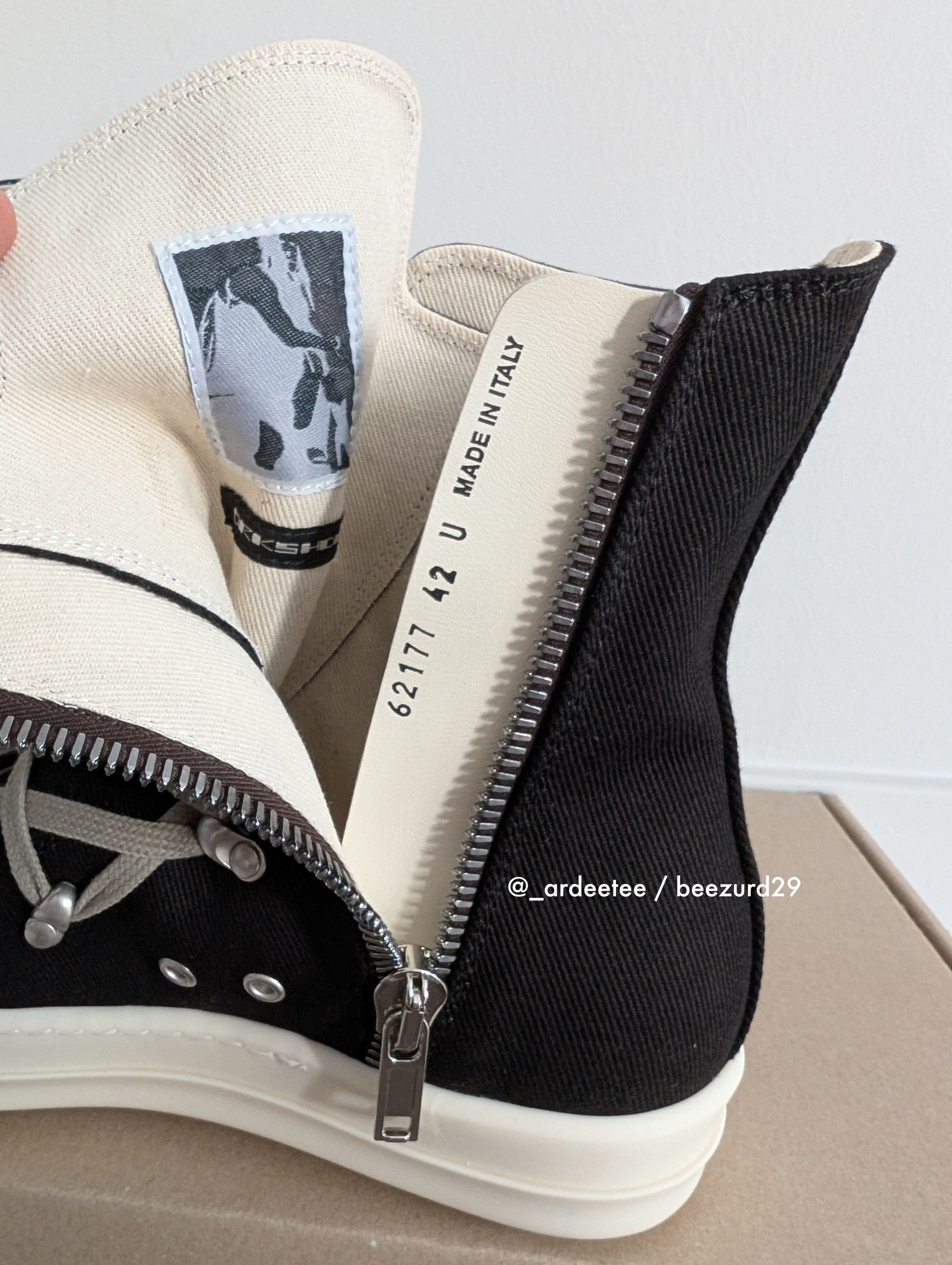 Rick Owens Drkshdw *NEW* HEXA CANVAS RAMONES HIGH FW24 Size US 9 / EU 42 - 9 Thumbnail