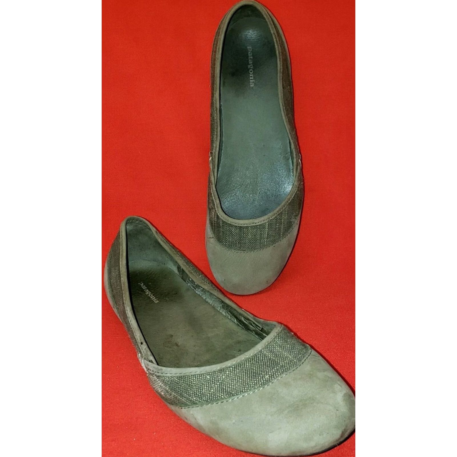 Patagonia Patagonia Maha Hickory Flats Size 7M Light Green 38EU Leather Insole Ballet Flat Womens Shoes Size US 5 / IT 35 - 2 Thumbnail
