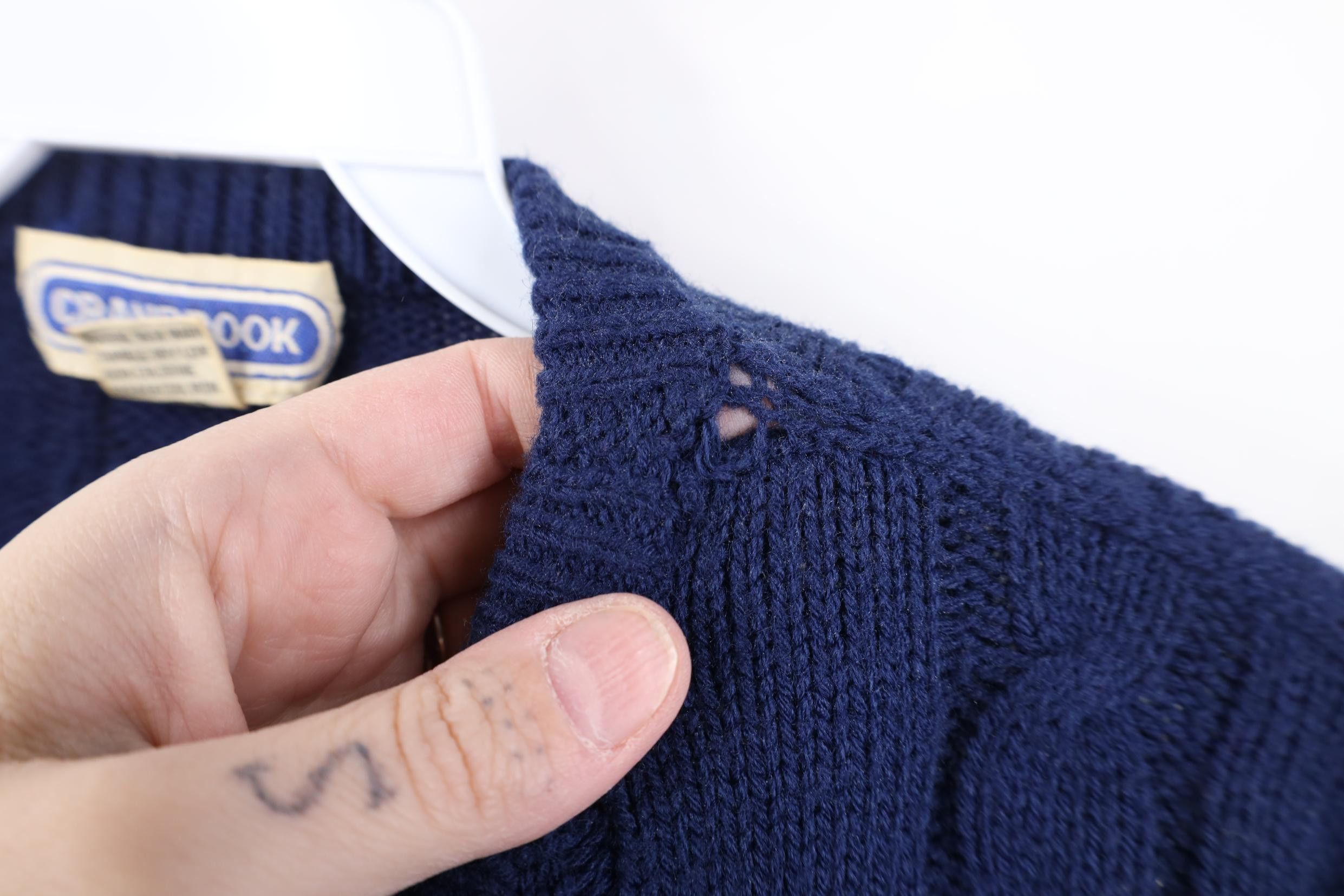 Vintage Vintage 70s 80s Streetwear Chunky Cable Knit Sweater Blue Size M / US 6-8 / IT 42-44 - 5 Thumbnail