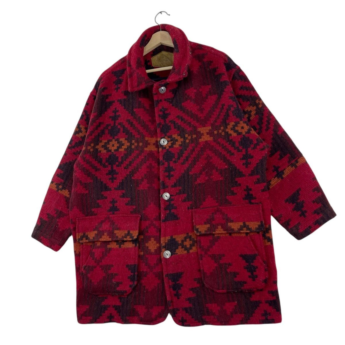 Vintage × Woolrich Woolen Mills 1980 Aztec Native wool Blanket Jacket Size US L / EU 52-54 / 3 - 4 Thumbnail