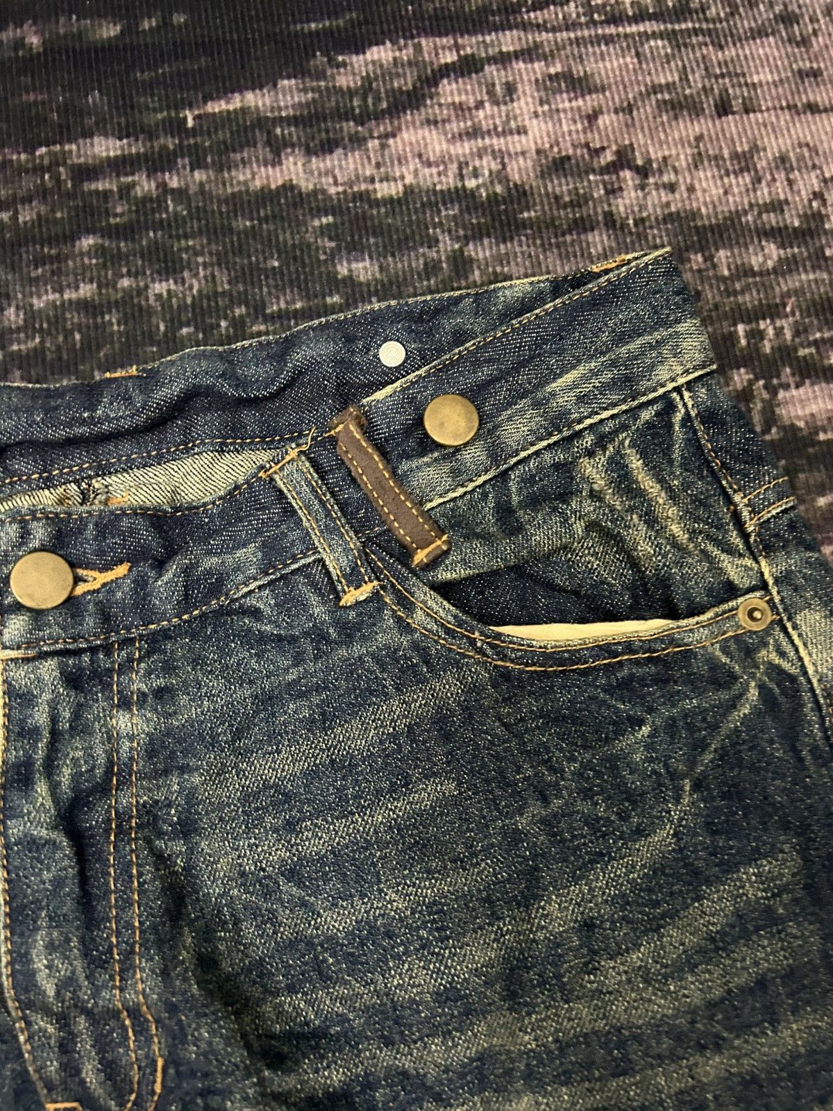 If Six Was Nine Japanese Brand Fur Pocket Back Ripped Jeans Size US 32 / EU 48 - 14 Thumbnail