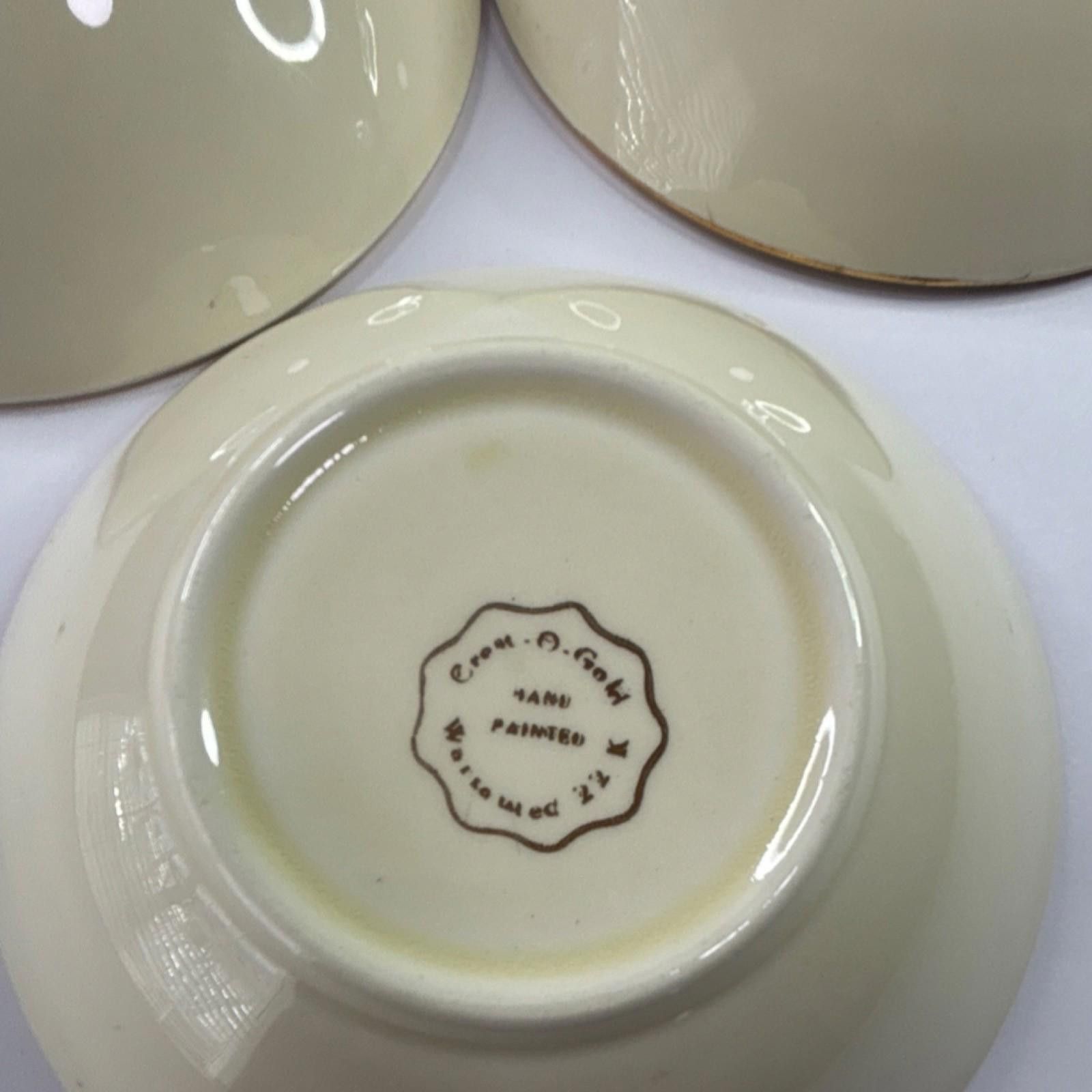 Other Crown O Gold Hand Painted Porcelain Bowls 3-Piece Set 22K Size ONE SIZE - 2 Thumbnail