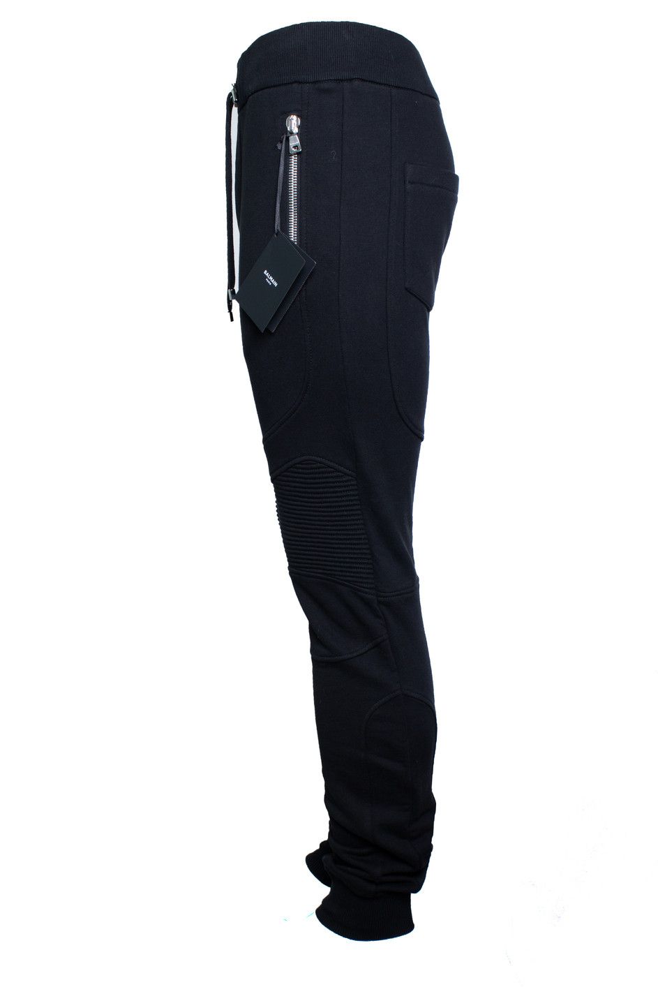 Balmain Balmain, black ribbed joggers with embossed b Size US 36 / EU 52 - 2 Thumbnail