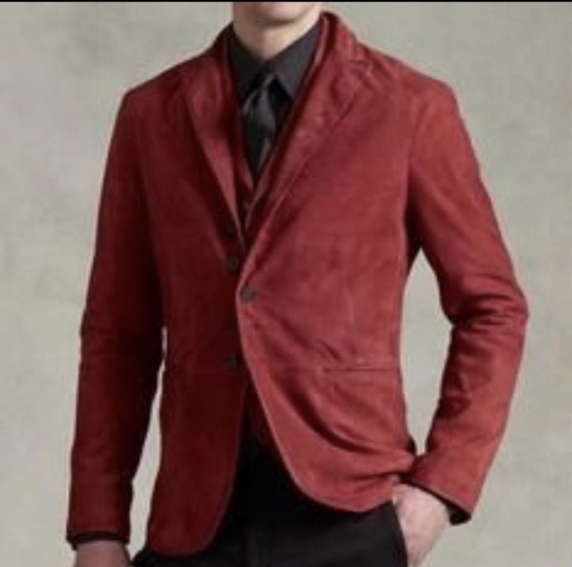 John Varvatos Suede Woodward Multibutton jacket EU 52 USA 42. Size US L / EU 52-54 / 3 - 3 Thumbnail