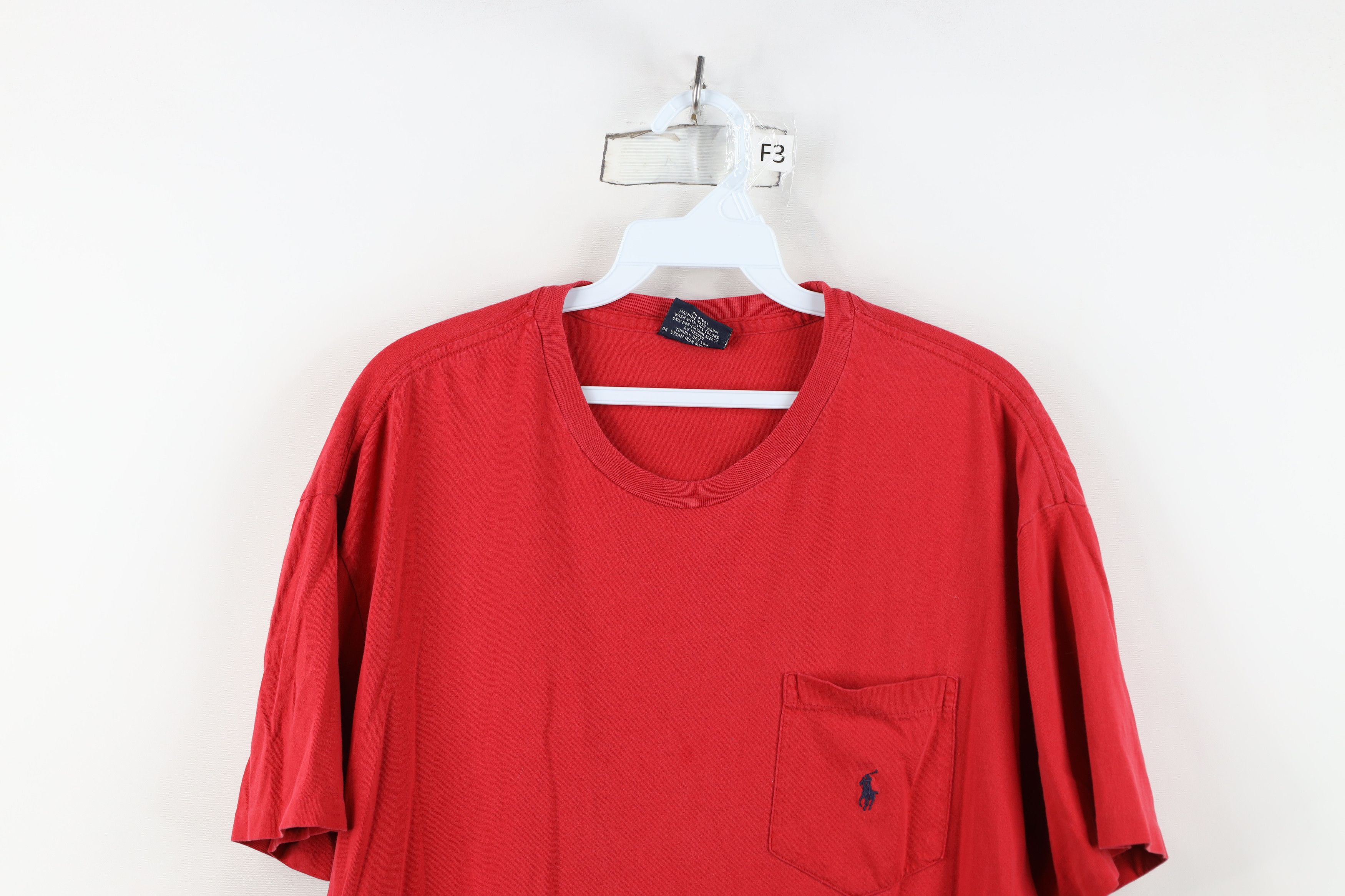 Ralph Lauren Vintage 90s Ralph Lauren Pocket T-Shirt Red Cotton USA Size US M / EU 48-50 / 2 - 2 Thumbnail