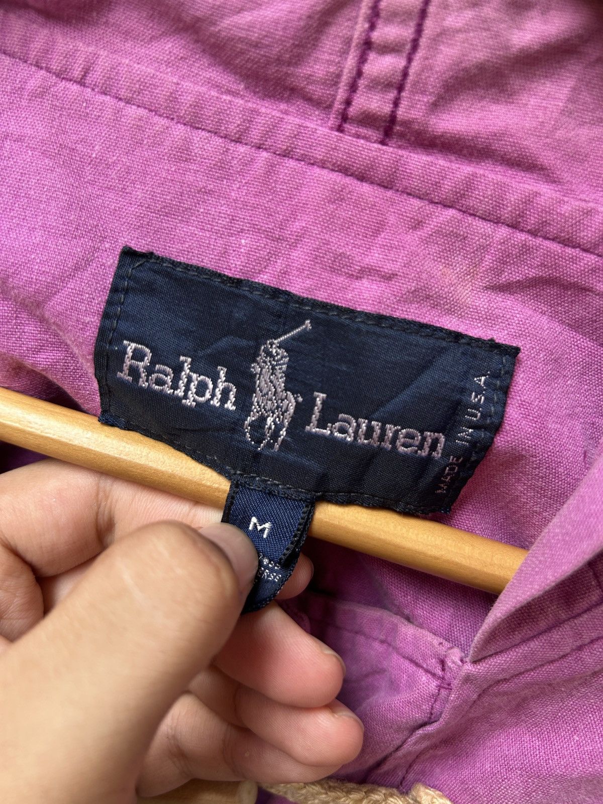 Vintage Vintage 80s-90s Polo Ralph Lauren Toggle Hoodie Sun Faded Size US L / EU 52-54 / 3 - 11 Thumbnail