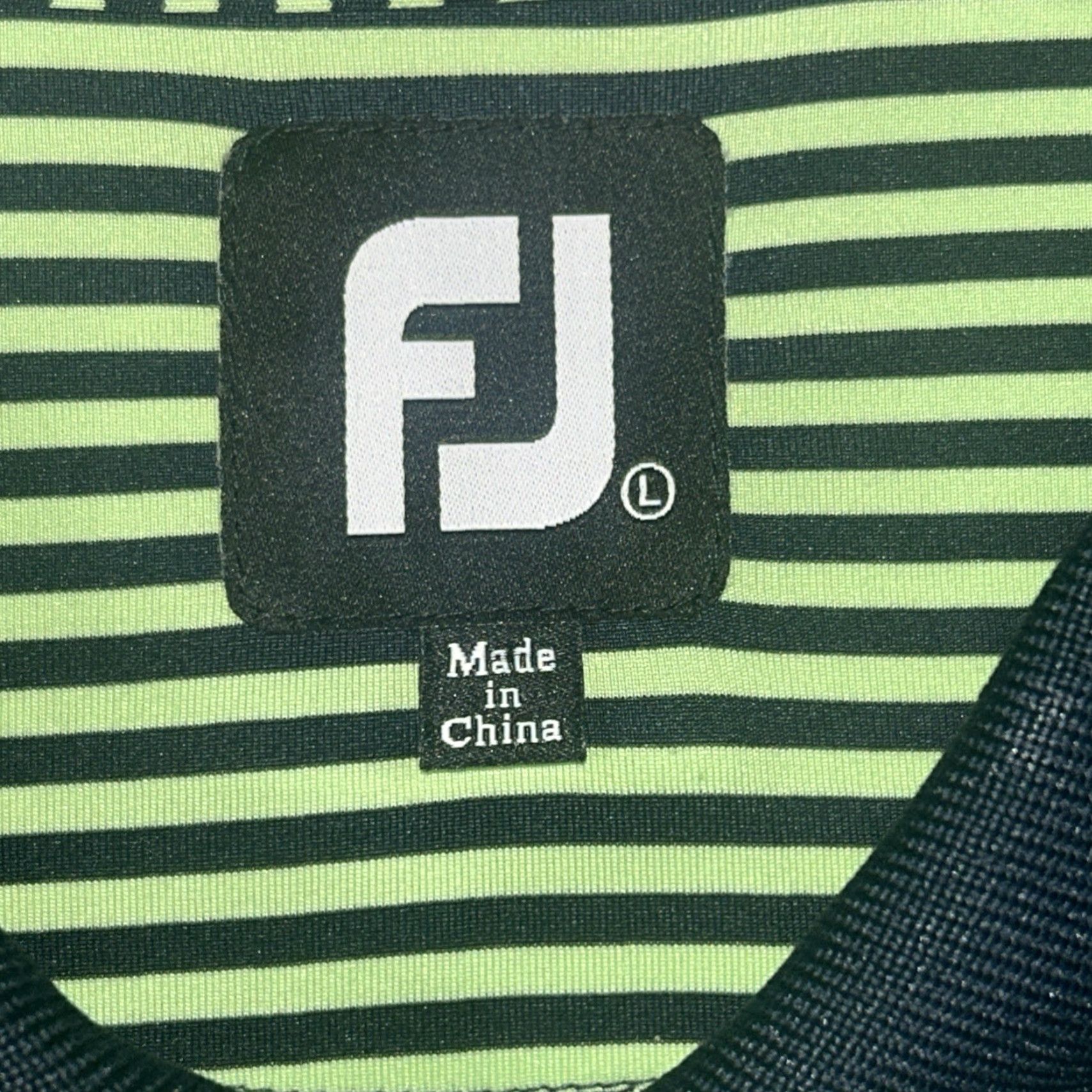 Footjoy FootJoy Polo Shirt Striped Golf Green Mens Large Shirt | FJ Performance Breathable Stretch All Seasons Short Sleeve Regular Size US L / EU 52-54 / 3 - 3 Thumbnail