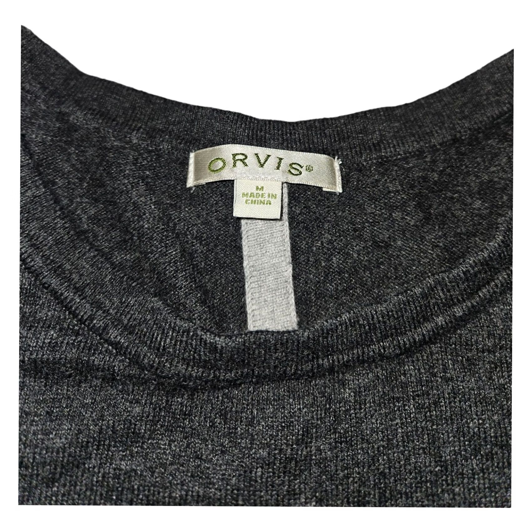 Orvis Orvis Sweatshirt Women's Medium Gray Striped Cotton Cashmere Silk Preppy 90s Size M / US 6-8 / IT 42-44 - 2 Thumbnail