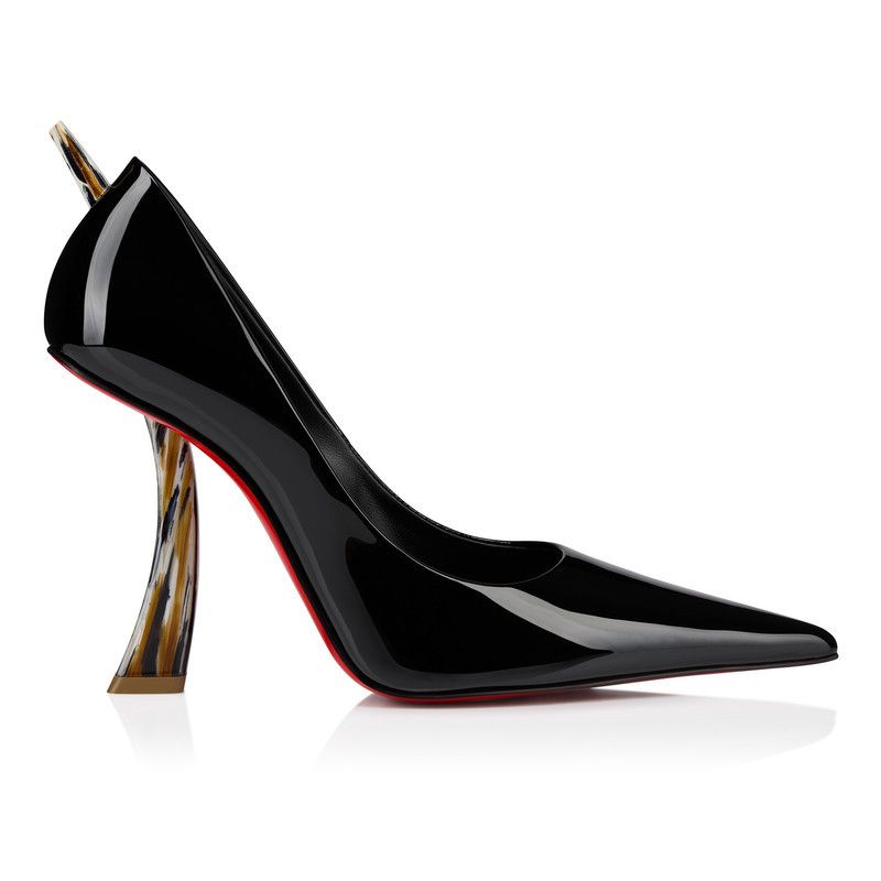 Christian Louboutin os11x0526 Kate Clawmax Patent Leather 100mm Pumps in Black Size US 8 / IT 38 - 1 Thumbnail