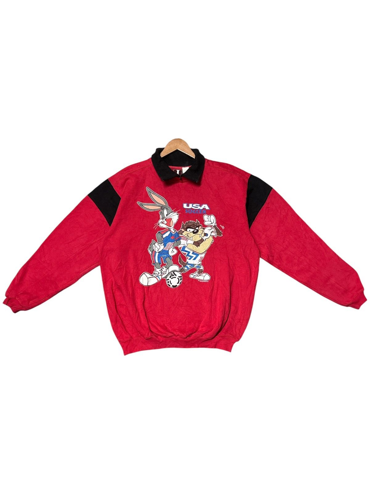 Vintage 💥RARE💥VINTAGE 1993 USA SOCCER LOONEY TUNES SWEATSHIRT 🔥 Size US XL / EU 56 / 4 - 1 Thumbnail