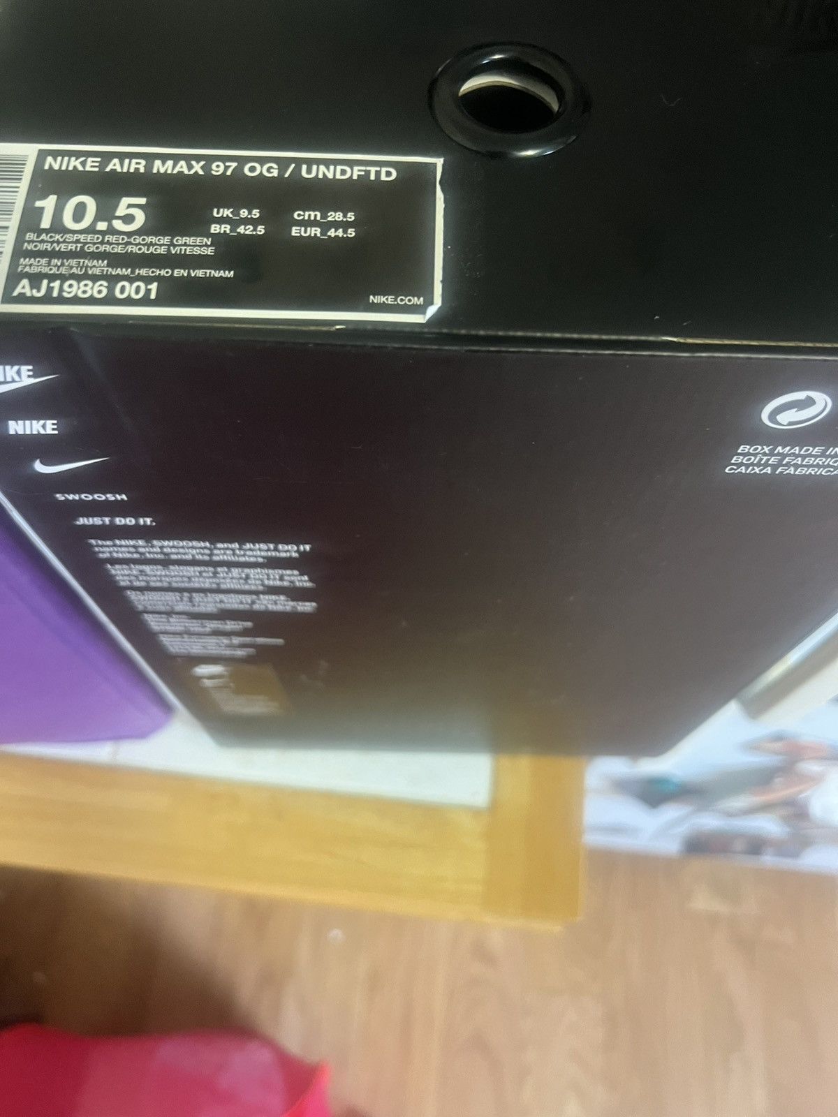 Nike Nike Undefeated x Air Max 97 OG Black Size 10.5 AJ1986 001 Size US 10.5 / EU 43-44 - 4 Thumbnail