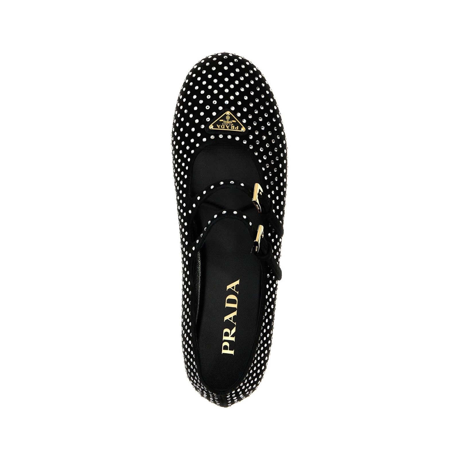 Prada PRADA Double Strap Black Leather Ballerina Flats New & Authe Size US 10 / IT 40 - 4 Thumbnail