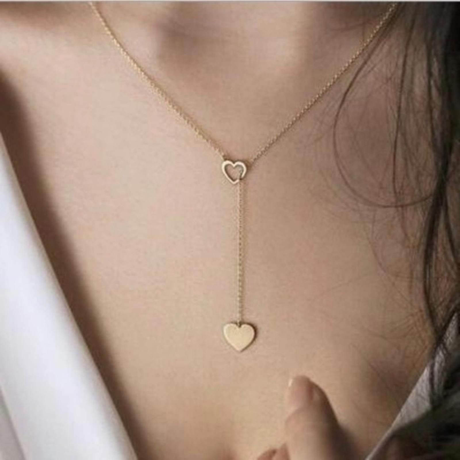 Designer Gold Tone Heart Charm Necklace NWT Size ONE SIZE - 3 Thumbnail