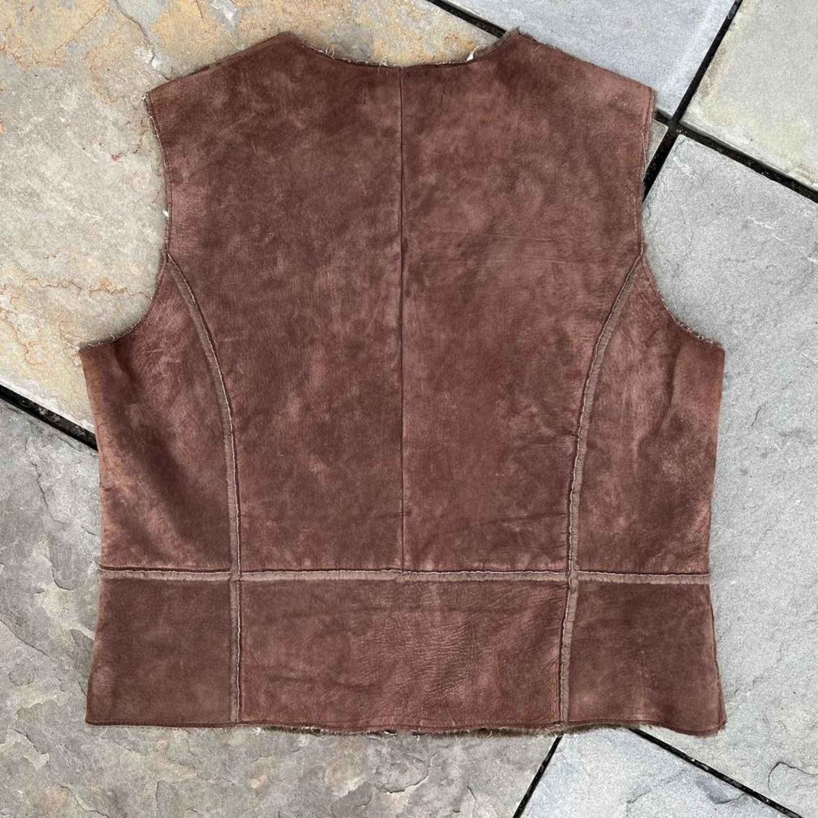 Vintage Vintage 90s Brown Genuine Suede Leather Vest Size XL / US 12-14 / IT 48-50 - 6 Thumbnail