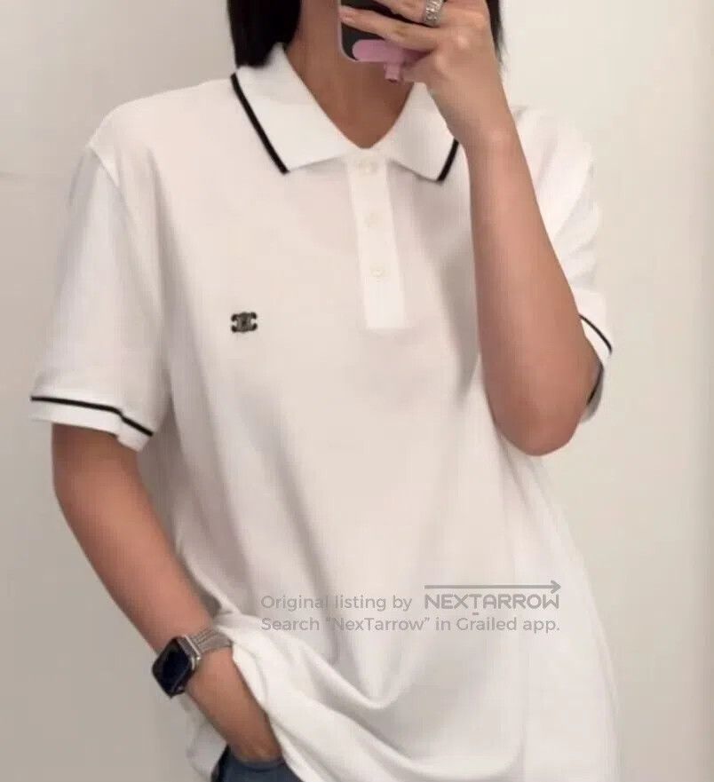 Celine CELINE White Arc de Triomphe Embroidered Cotton Notched La Size US S / EU 44-46 / 1 - 9 Thumbnail