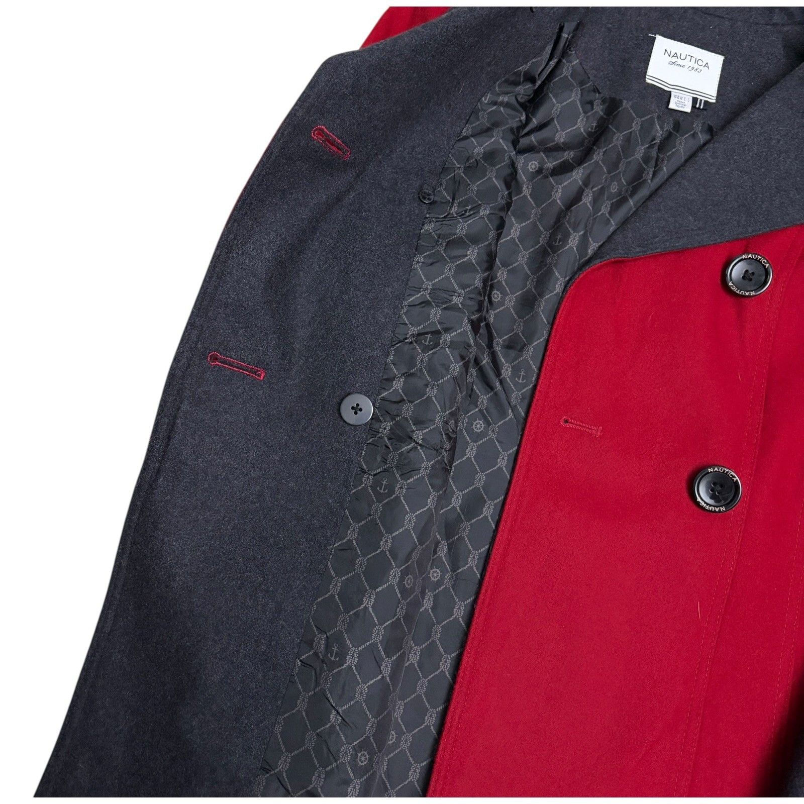 Nautica NAUTICA Recycled Wool Winter Casual Red Pea Coat Medium Size M / US 6-8 / IT 42-44 - 10 Thumbnail
