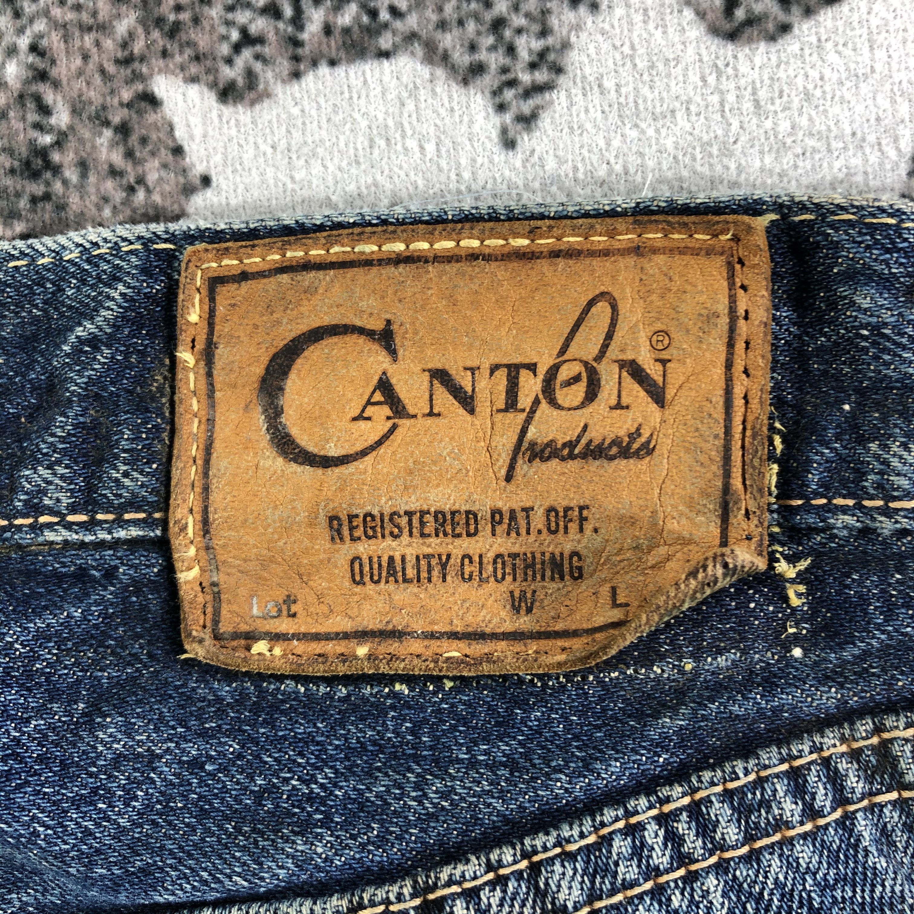 Japanese Brand Vintage Canton Selvedge Jeans Distress Dirty Blue KJ2402 Size US 29 - 5 Thumbnail