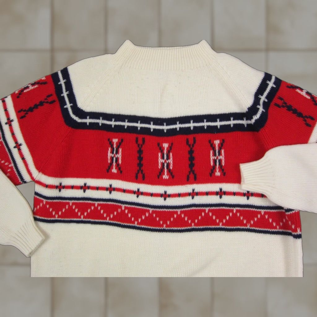 Vintage VINTAGE Montgomery Ward Sweater Mens XL Pullover Knit Mock Neck Ivory 80s 90s Casual Business Mens Size US XL / EU 56 / 4 - 1 Thumbnail
