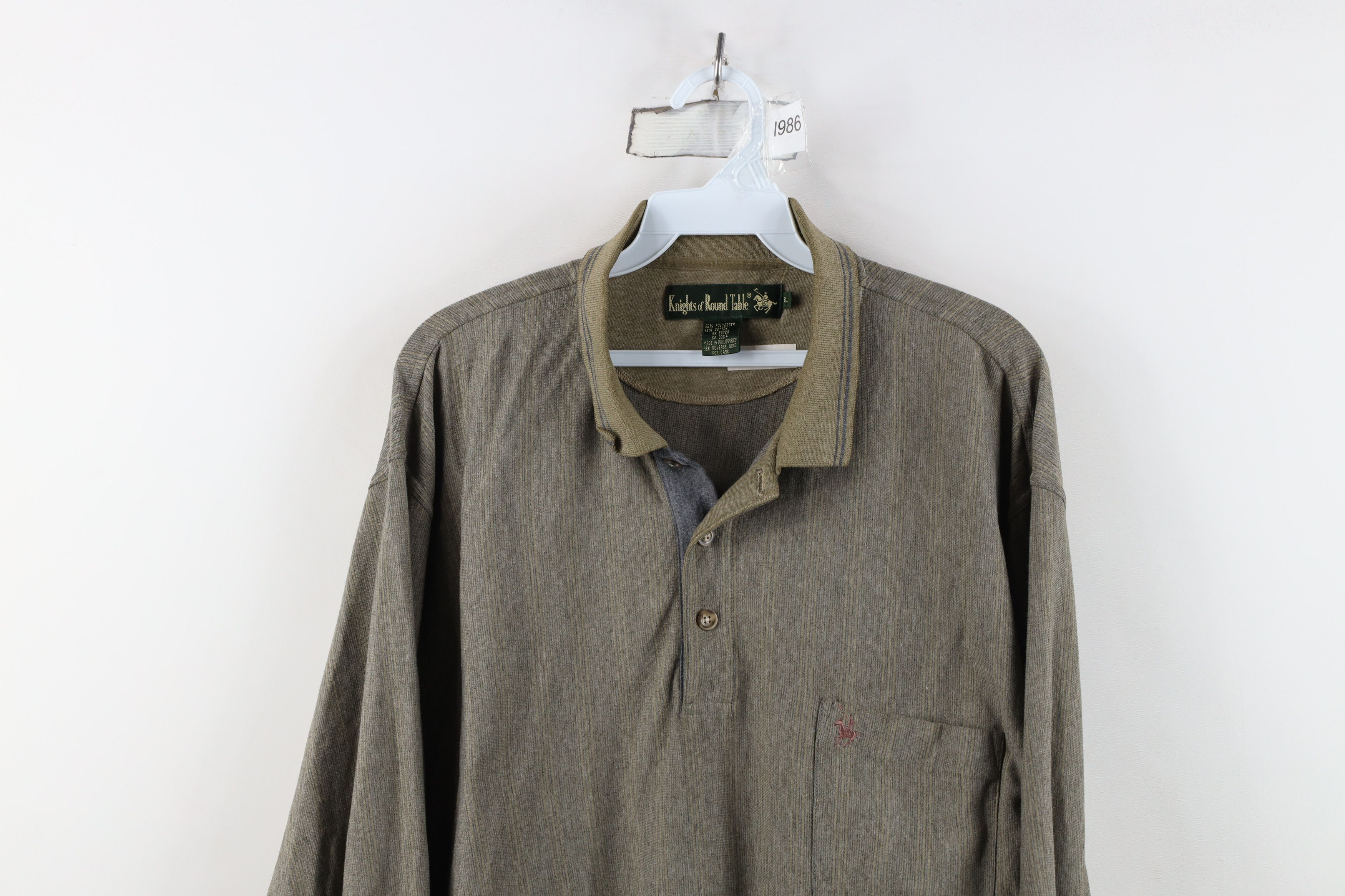 Vintage Vintage 90s Streetwear Knit Long Sleeve Rugby Polo Shirt Size US L / EU 52-54 / 3 - 2 Thumbnail