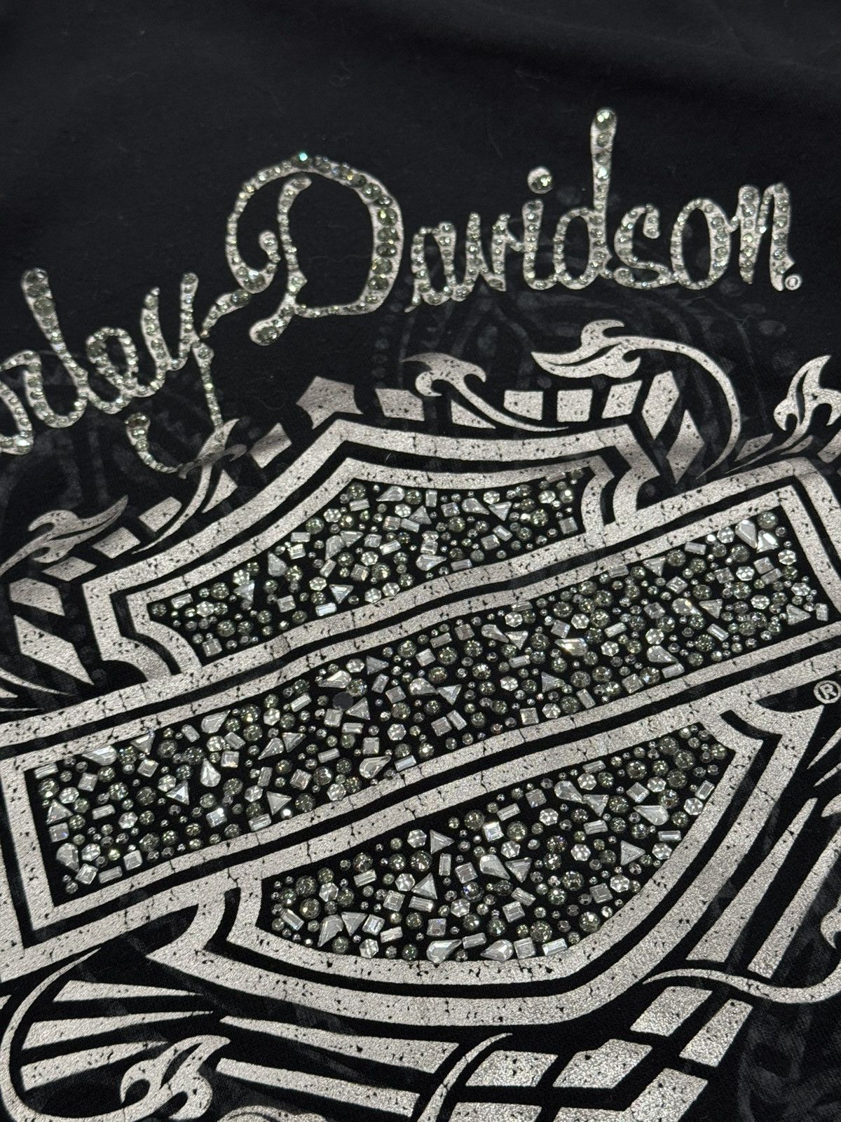 Harley Davidson Vintage 2012 Harley-Davidson Women’s Rhinestone Zip Hoodie Size L / US 10 / IT 46 - 8 Thumbnail