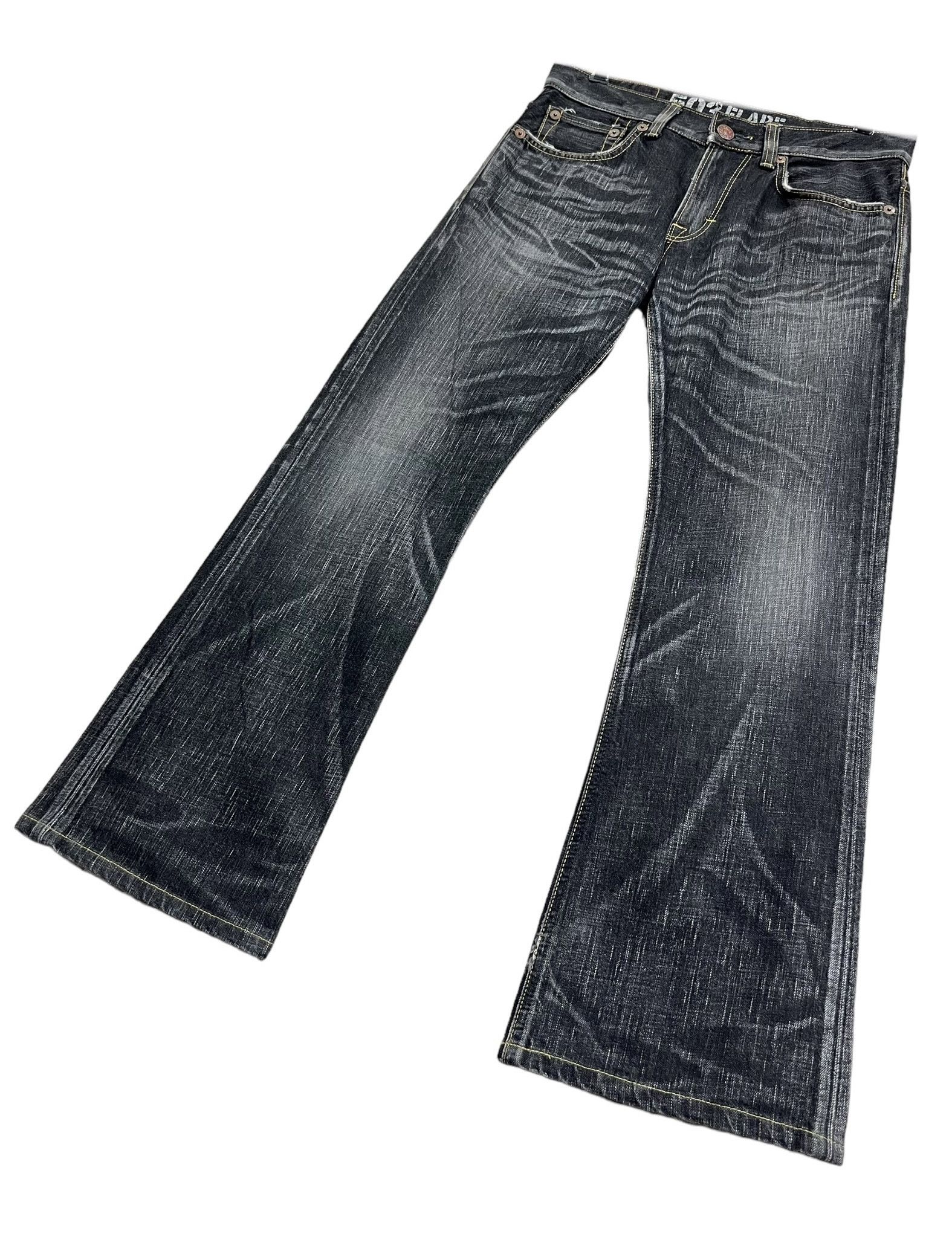 Edwin 🔥DOPE FLARE! VERY RARE Black EDWIN BLUE TRIP Made In JAPAN Size US 29 - 3 Thumbnail