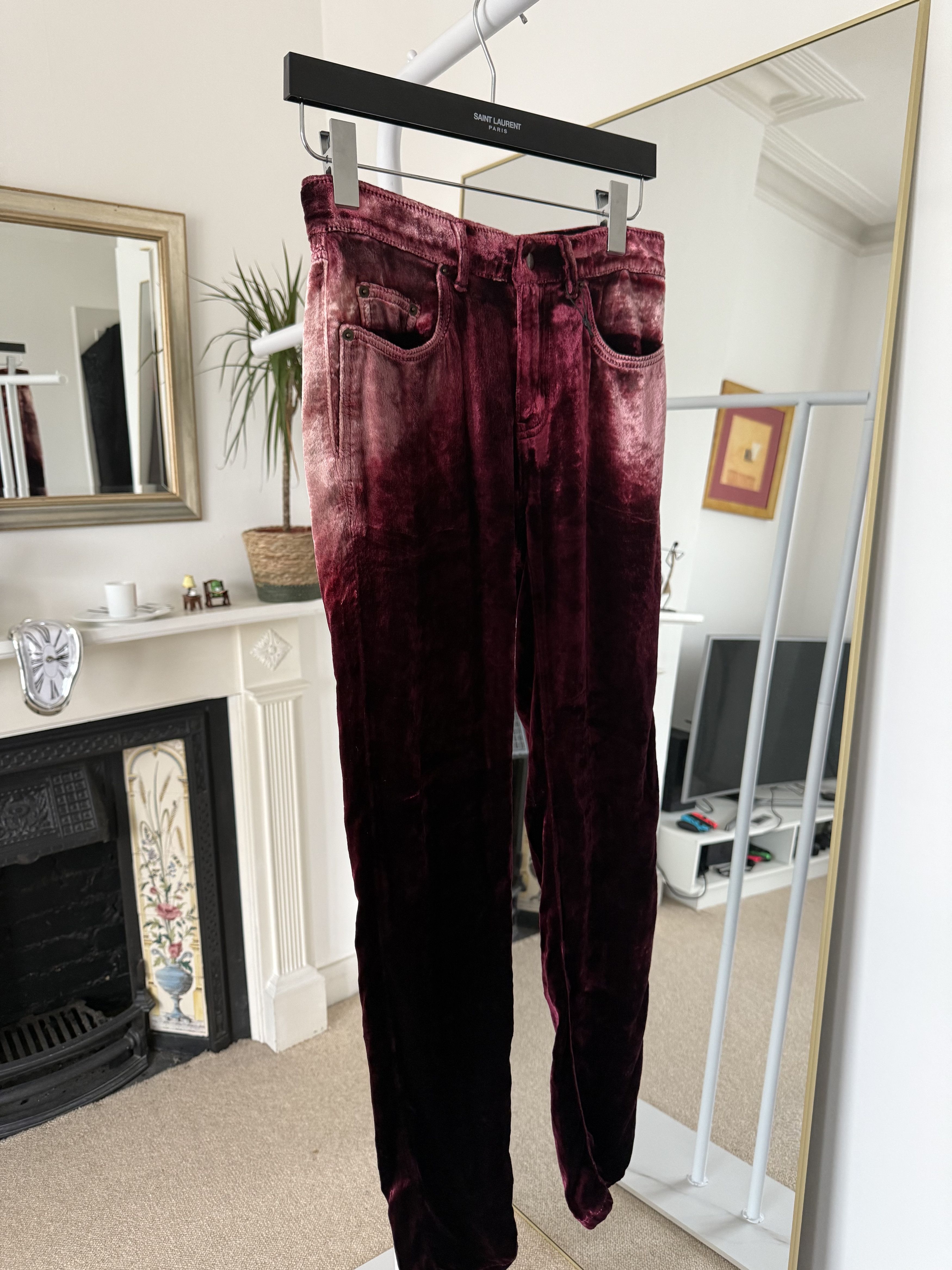 Saint Laurent Paris SS20' Saint Laurent Cropped Bleached Velvet Trousers Size US 28 / EU 44 - 10 Thumbnail