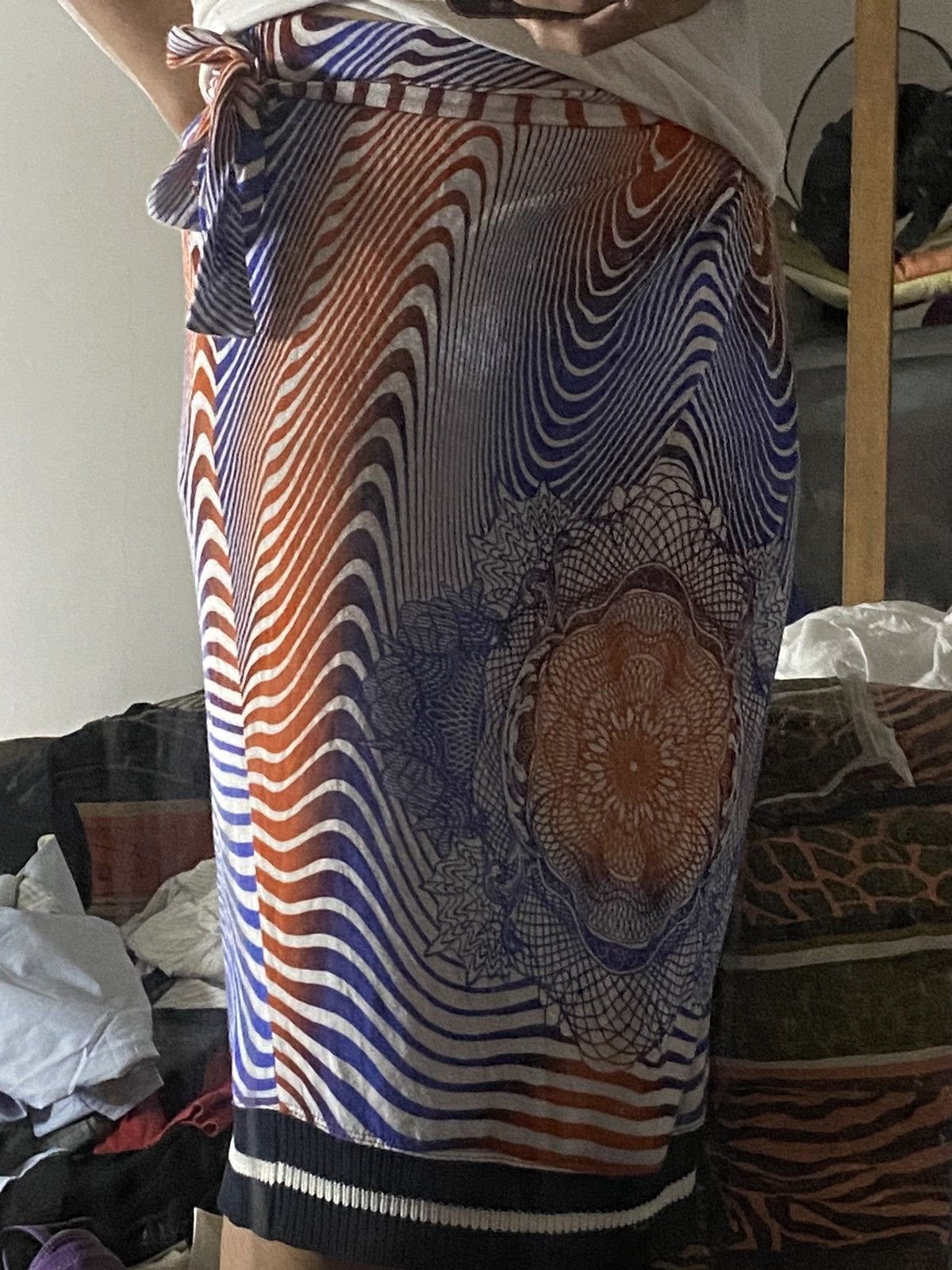 Jean Paul Gaultier Jean Paul Gaultier - Illusion Wraparound Tie Print Skirt Size 28" / US 6 / IT 42 - 2 Thumbnail