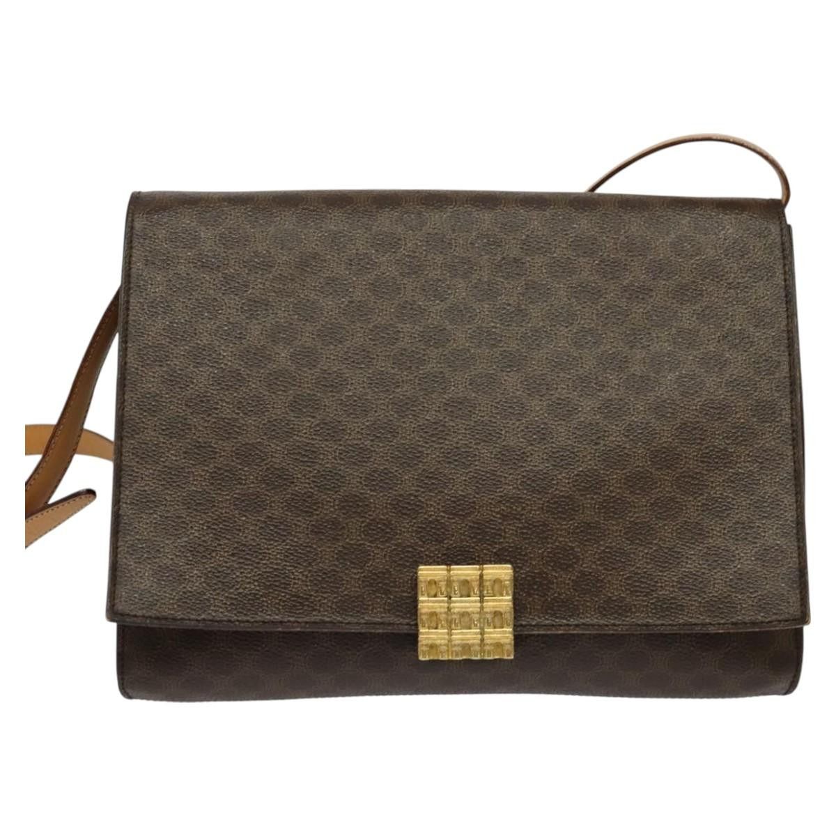 Celine CELINE Macadam Canvas Shoulder Bag Pvc Brown Gold Size ONE SIZE - 2 Thumbnail